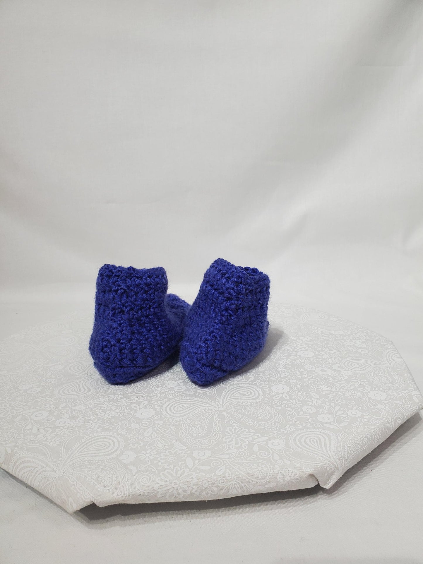 Item #16: Crochet Children's Bootie, Purple, Children's Size 1/2, Made With 100% Acrylic Yarn