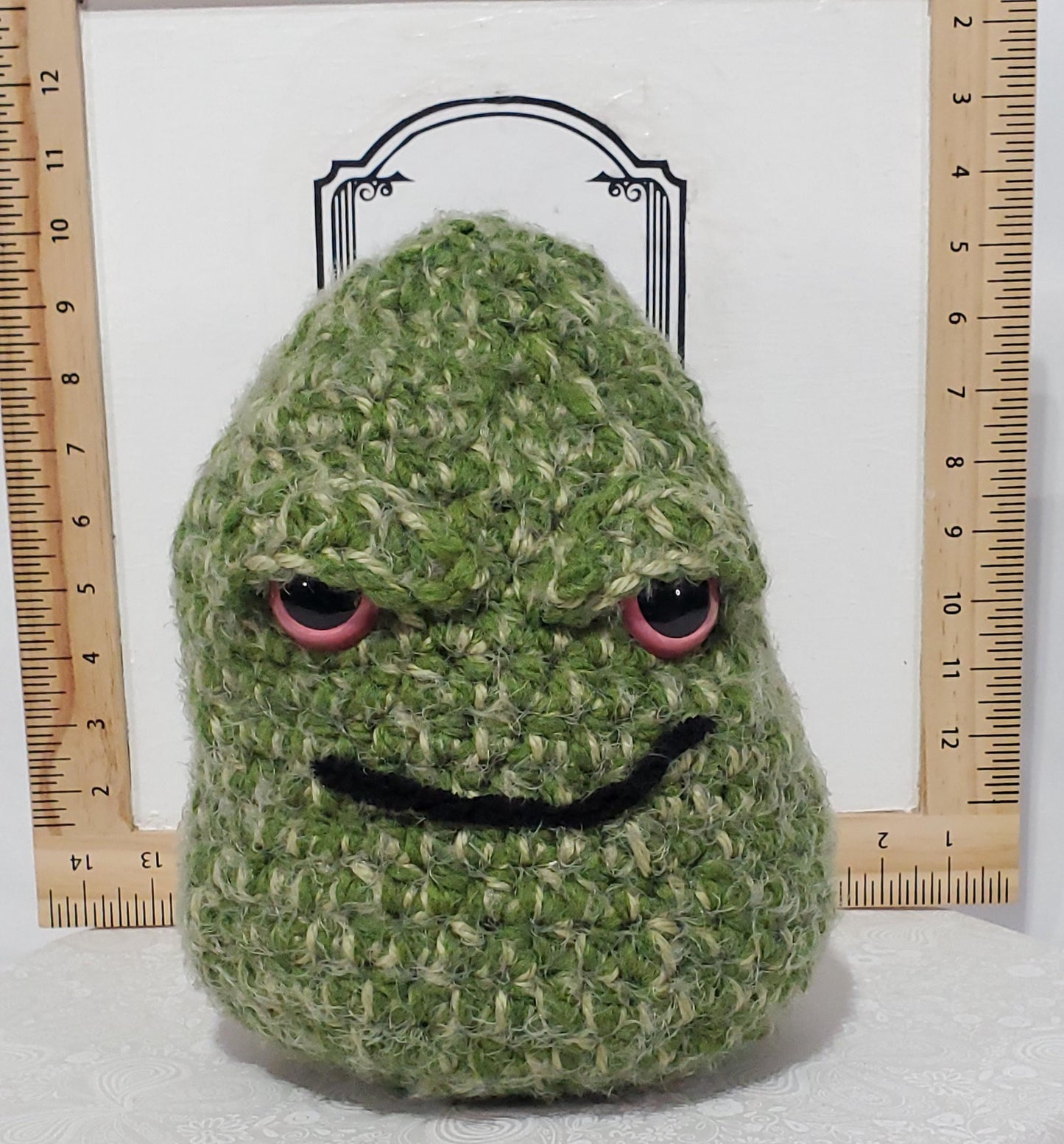 N8: Crochet 420 Nugget made with acrylic and polyester yarn, safety eyes and polyester fiber fill, approx. 10x8, approx. 1 lb