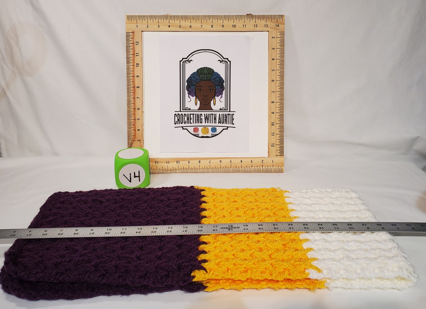 V4: MN Vikings Inspired Scarf, Short - 4' long, 9" wide