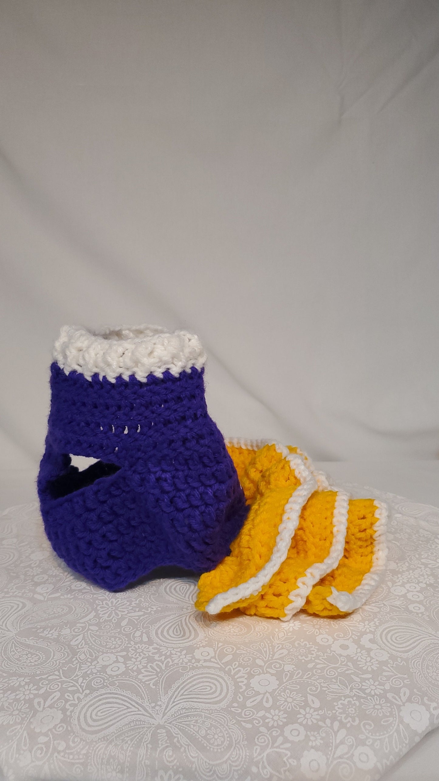 V19: MN Vikings Inspired Dog Dress with Ruffles for a medium sized dog