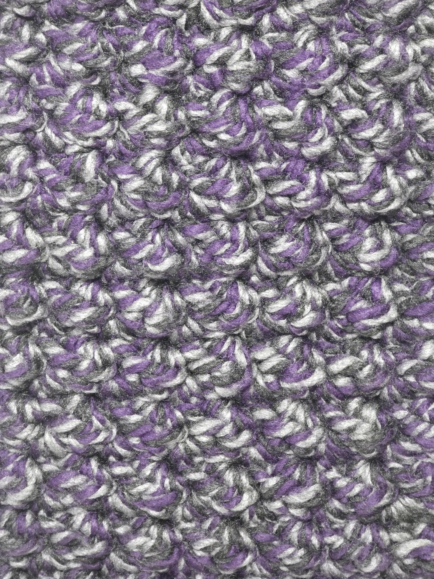 Crochet Ear Warmer and Scarf, Purple And Gray