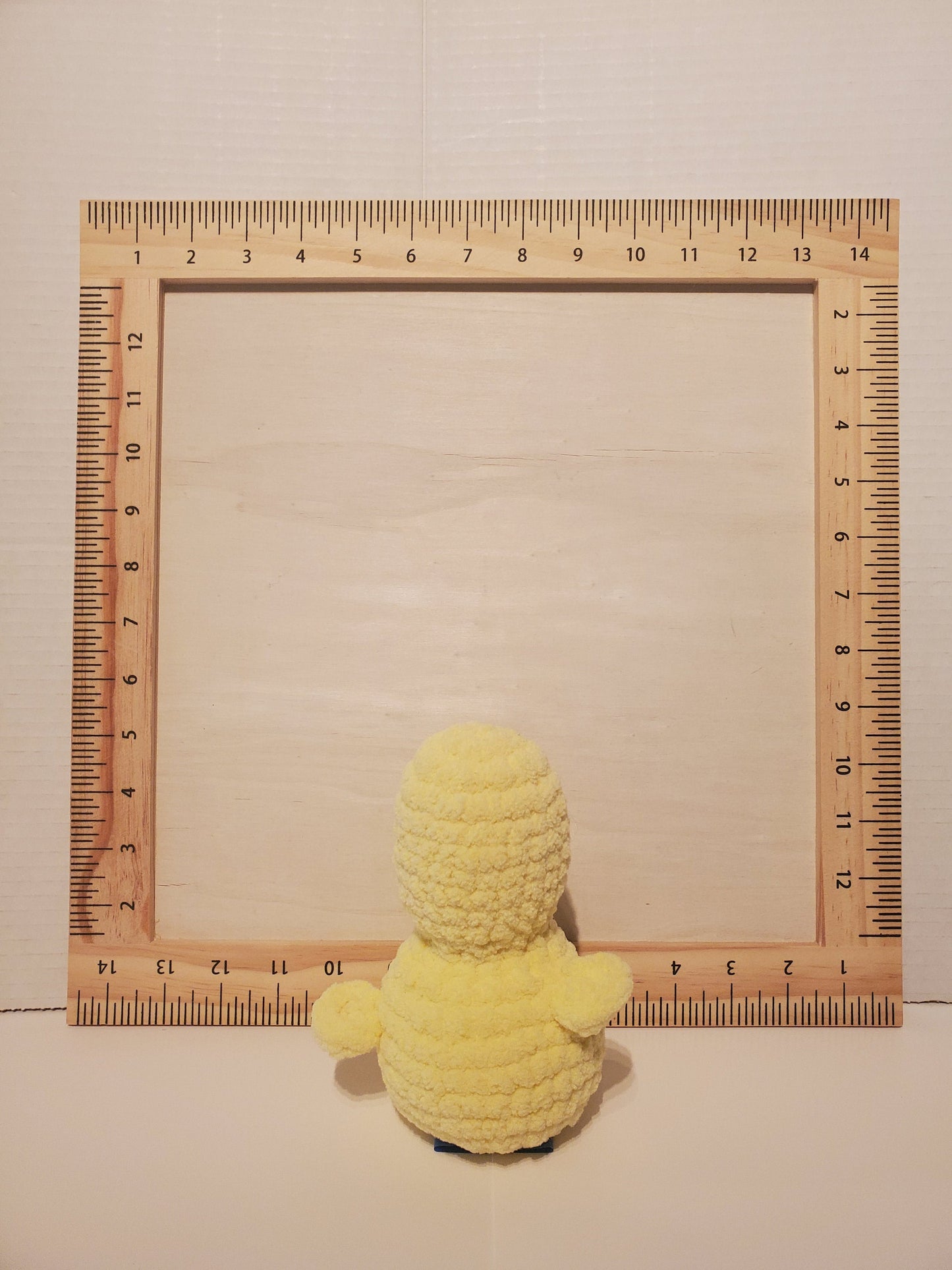 D9: Crochet stuffed animal chick /duck yellow, made with soft blanket yarn (100% Polyester) and safety eyes, approximately 5 in tall