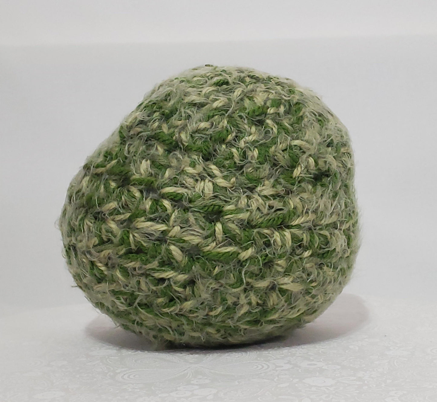 N6: Crochet 420 Nugget made with acrylic and polyester yarn, safety eyes and polyester fiber fill, approx. 7x7, approx. 10 oz.