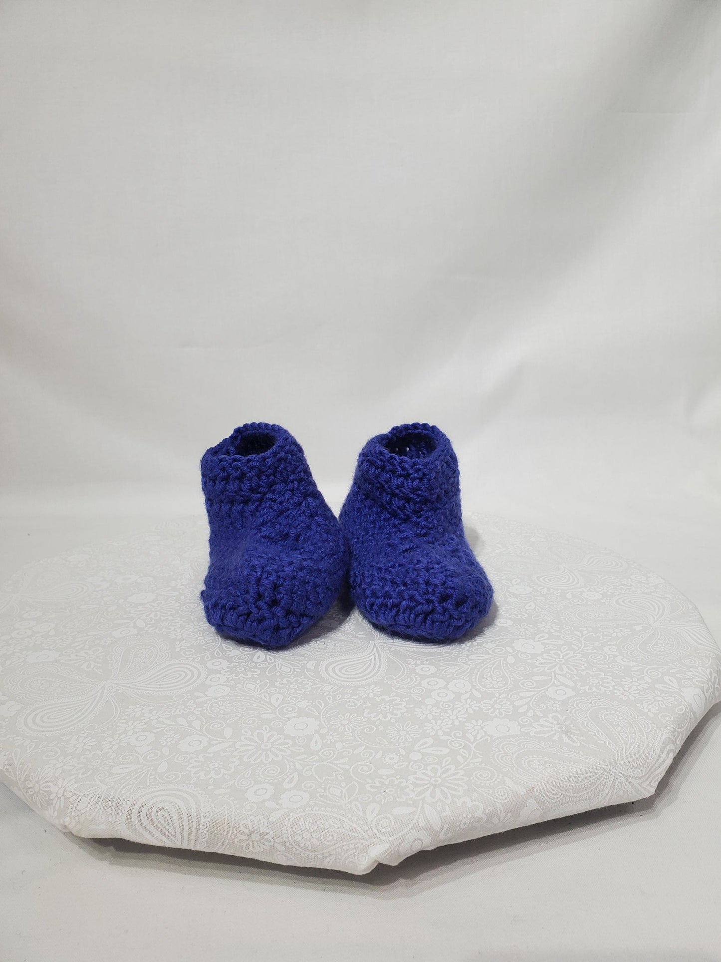 Item #16: Crochet Children's Bootie, Purple, Children's Size 1/2, Made With 100% Acrylic Yarn