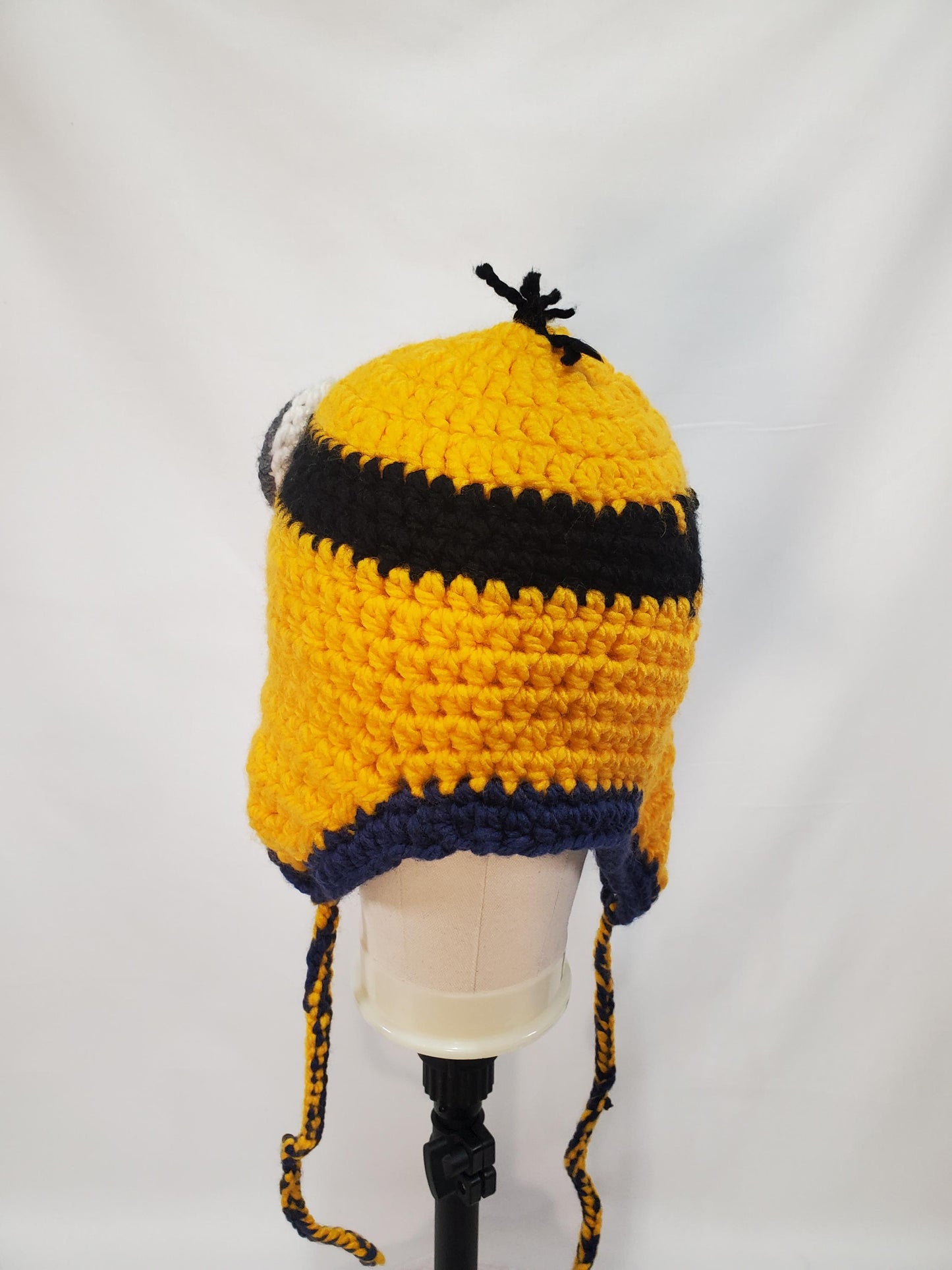 Item #25: Crochet Minion Inspired Hat, Size Adult Medium, Made From 100% Acrylic Yarn