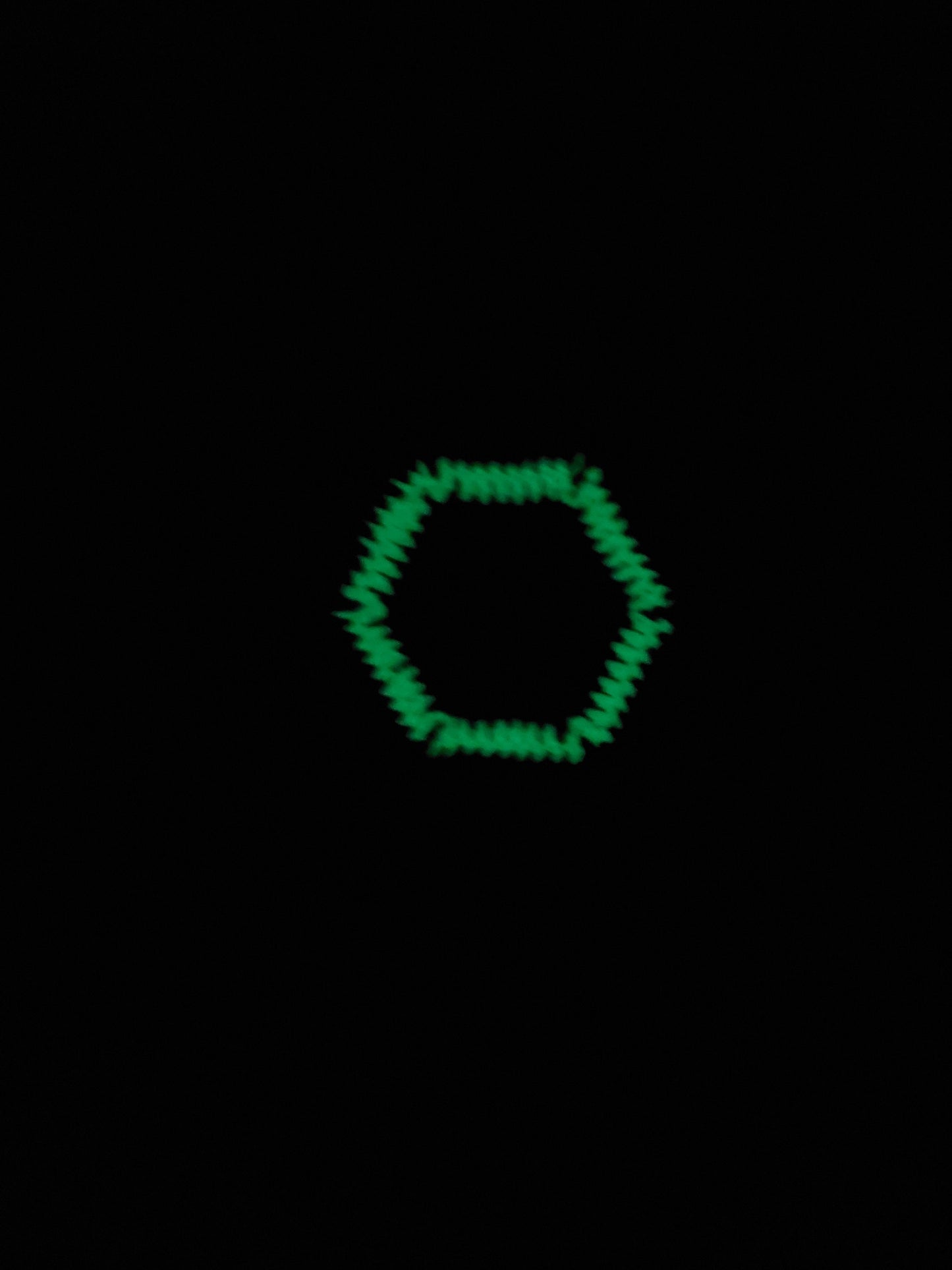 C3: Glow in the Dark Coaster set, hexagon shaped, made with cotton yarn, cork backed