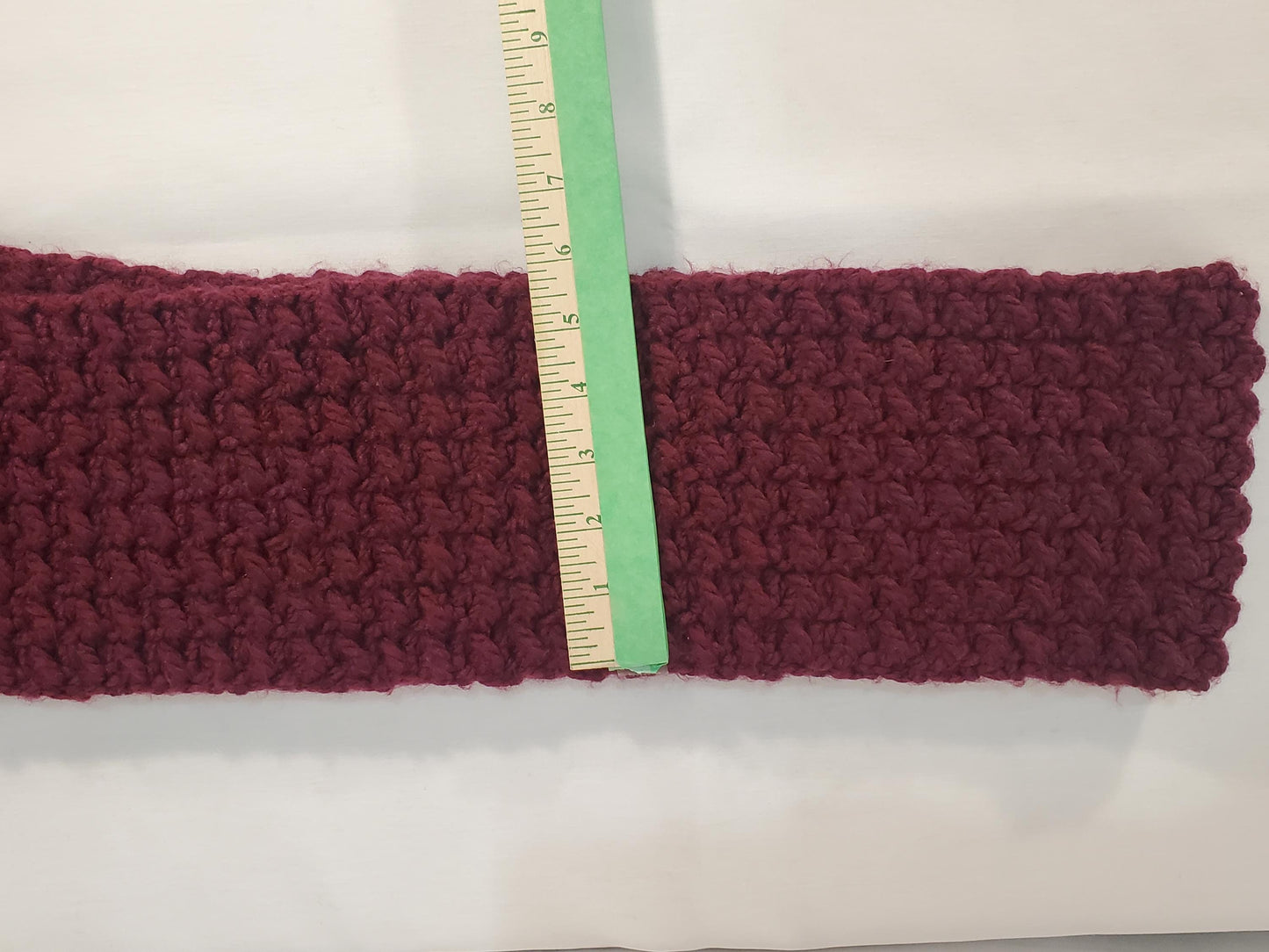 Item #87: Crochet Ear Warmer And Scarf Set, Maroon, Size Teen/Adult Small, 4' Long 6" Wide, Make With Chunky 100% Acrylic Yarn
