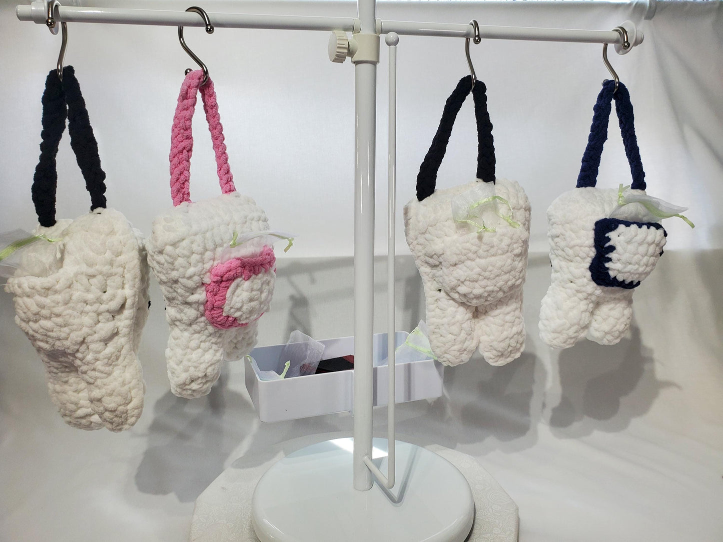 Tooth fairy Pillow, with pocket, hang on door, made with extra soft 100% polyester yarn