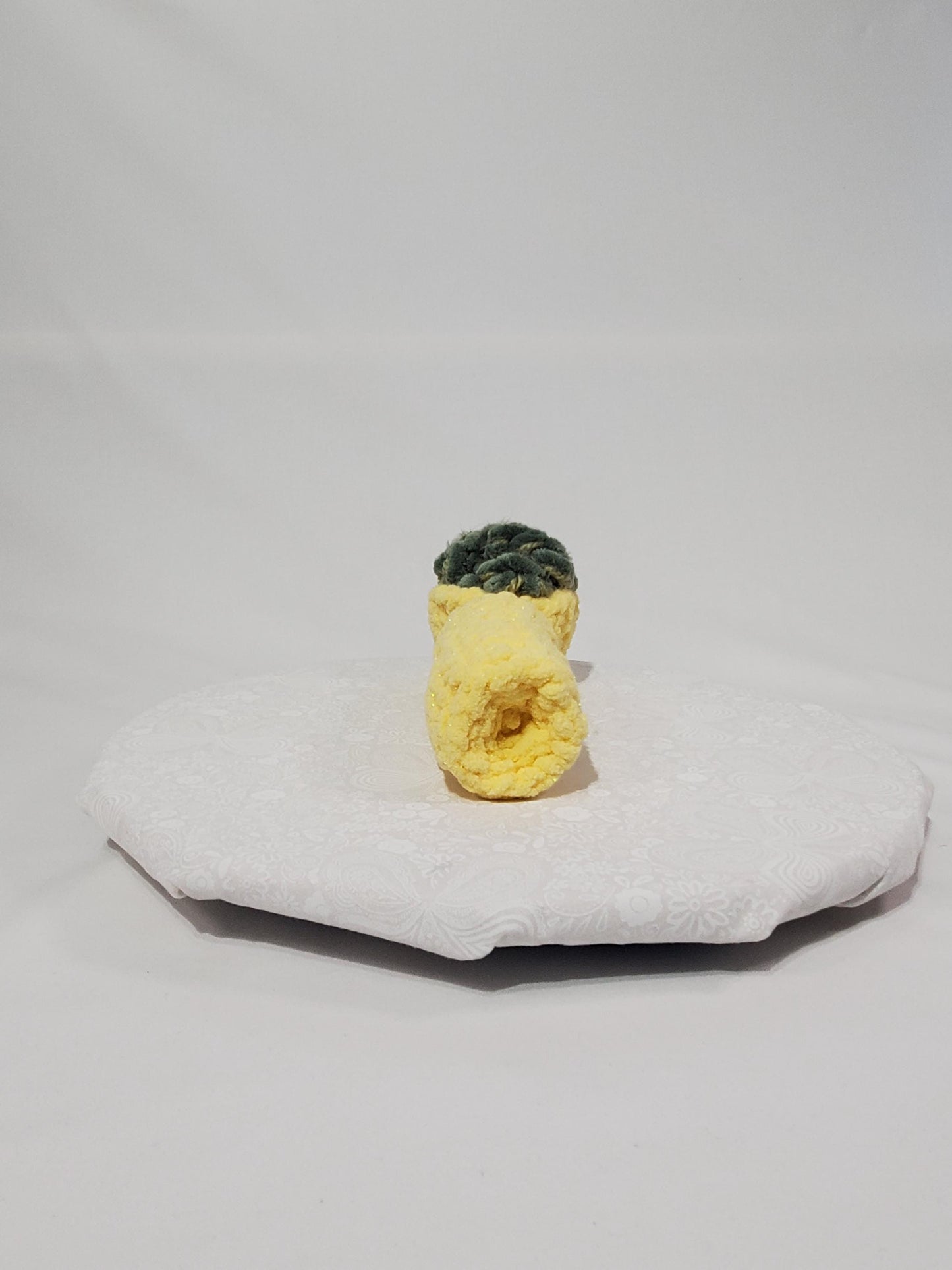 P1: Crochet Pipe, Yellow, made with soft 100% polyester yarn, approx. 14" long