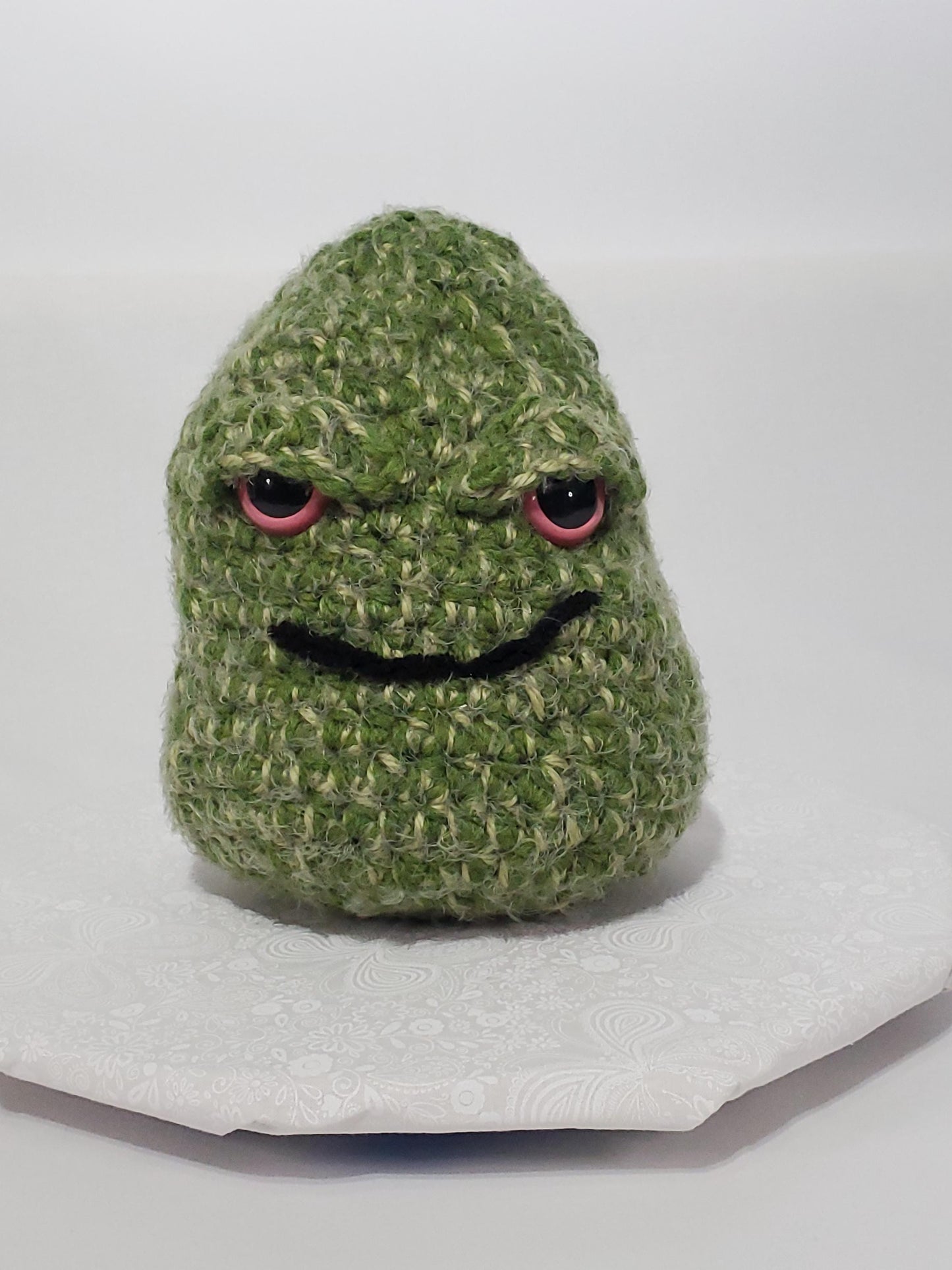 N8: Crochet 420 Nugget made with acrylic and polyester yarn, safety eyes and polyester fiber fill, approx. 10x8, approx. 1 lb