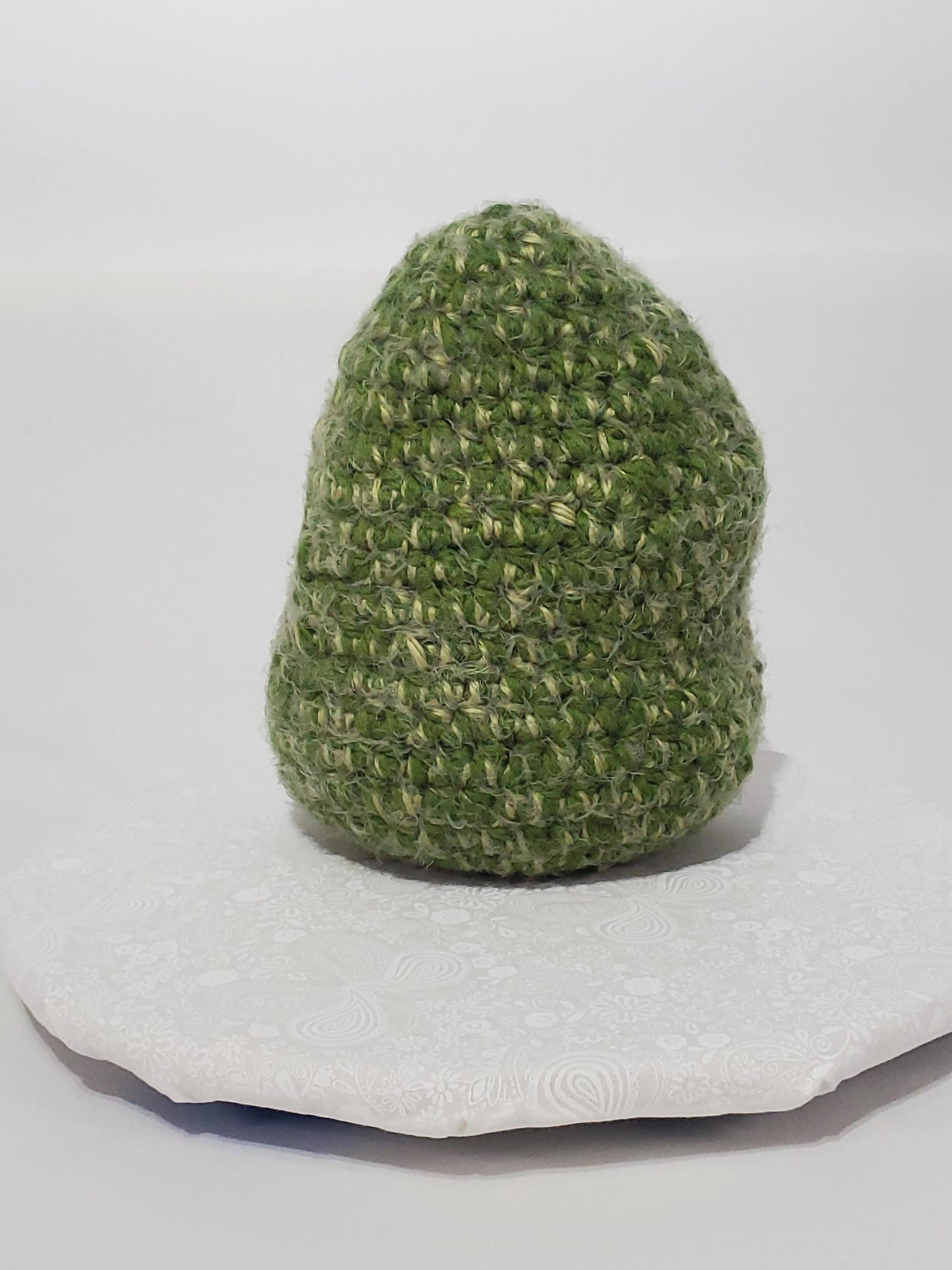 N8: Crochet 420 Nugget made with acrylic and polyester yarn, safety eyes and polyester fiber fill, approx. 10x8, approx. 1 lb
