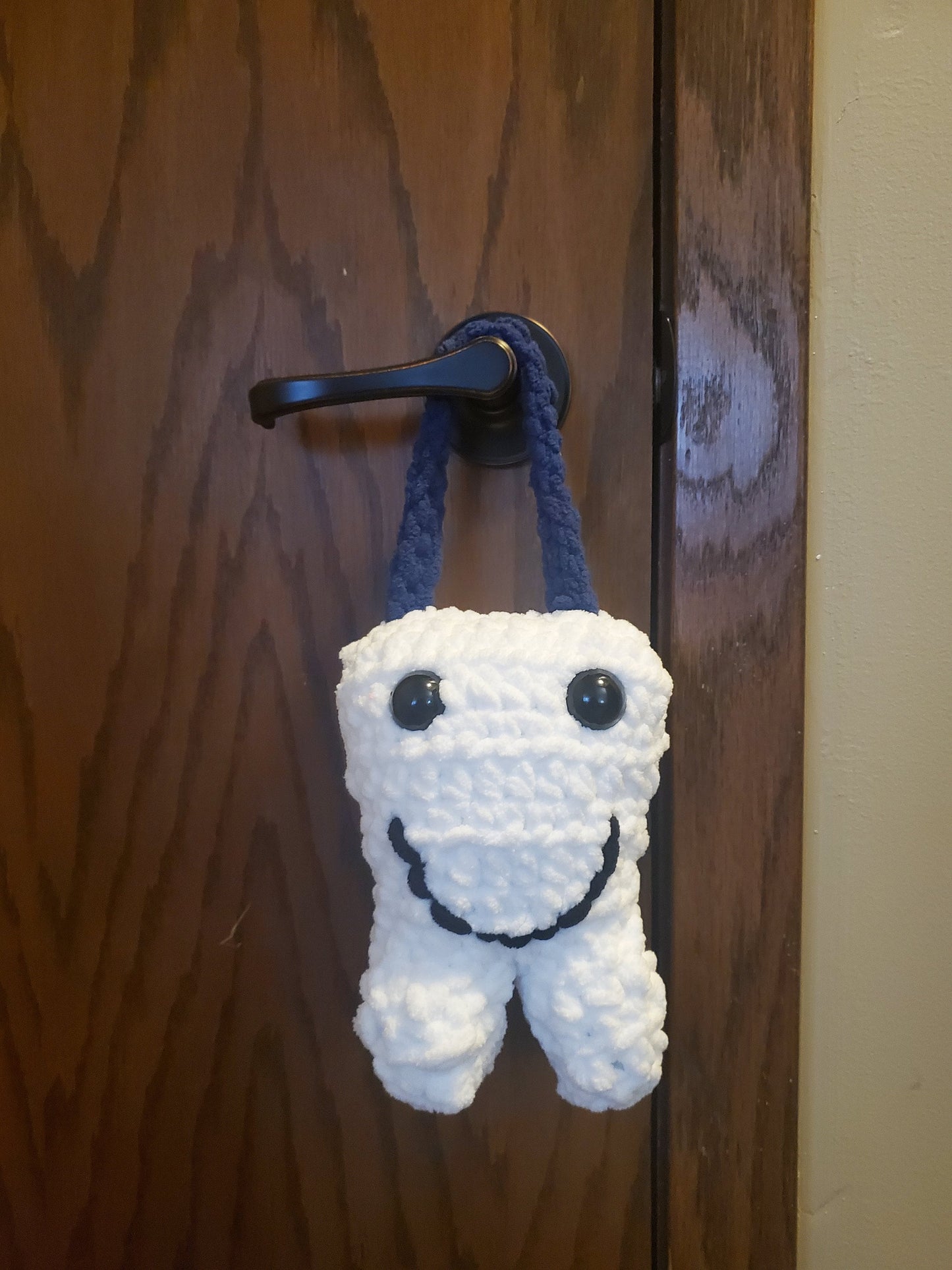 Tooth fairy Pillow, with pocket, hang on door, made with extra soft 100% polyester yarn