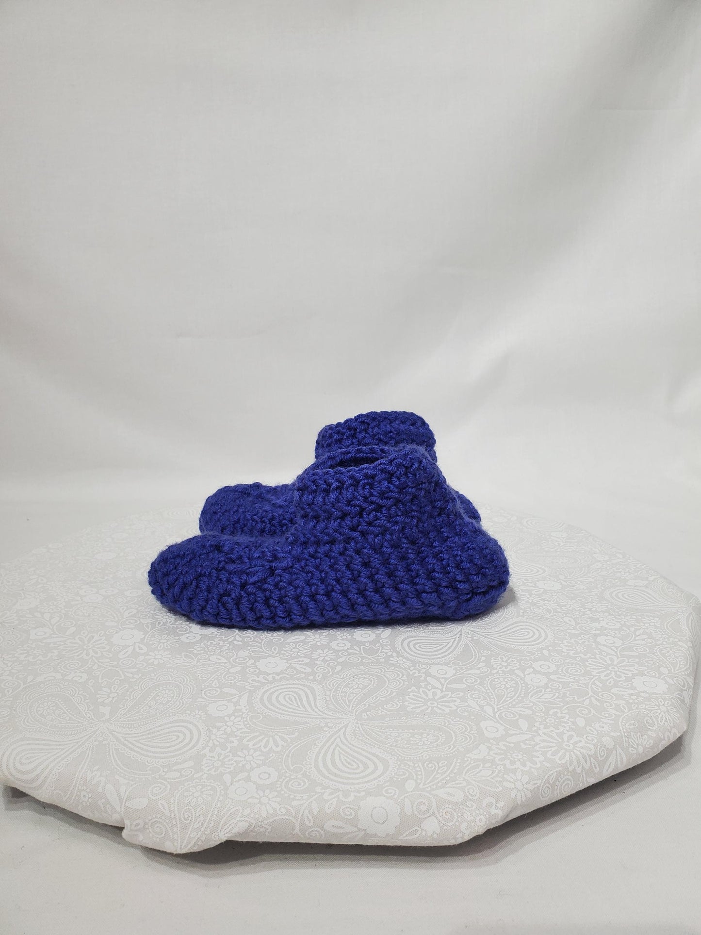 Item #16: Crochet Children's Bootie, Purple, Children's Size 1/2, Made With 100% Acrylic Yarn