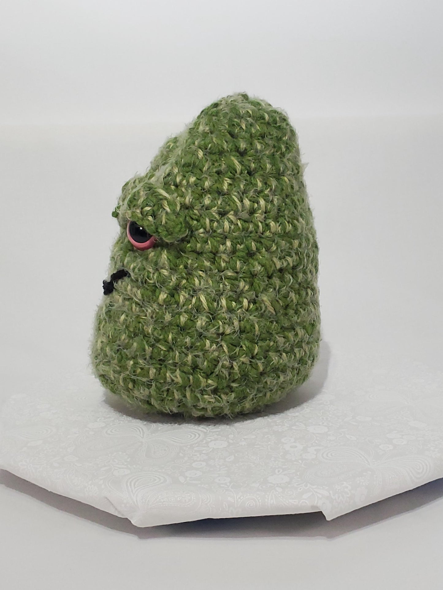 N8: Crochet 420 Nugget made with acrylic and polyester yarn, safety eyes and polyester fiber fill, approx. 10x8, approx. 1 lb