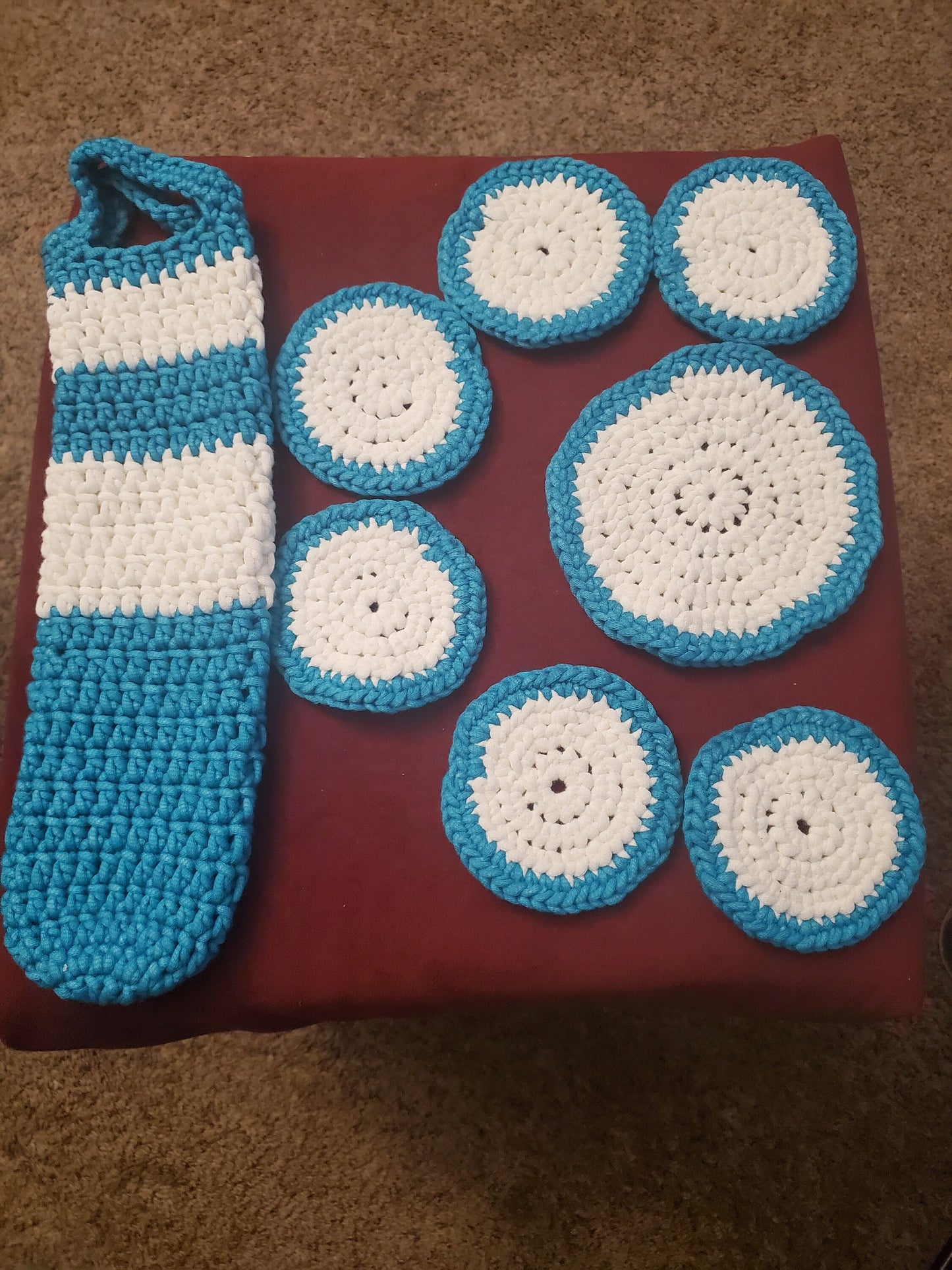 Crochet Wine bottle Holder / Cozy and Coaster Set