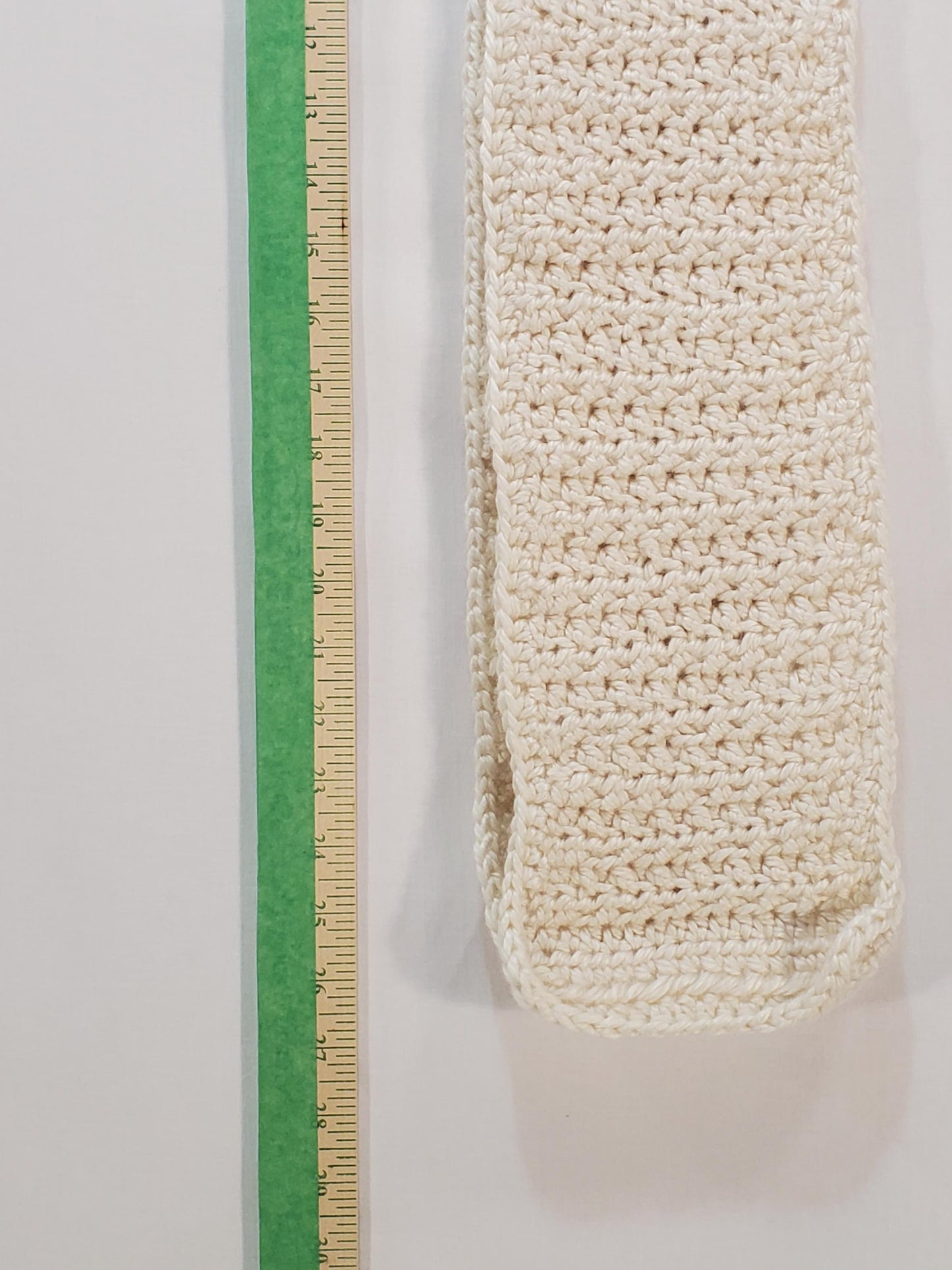 Item #95: Crochet And Scarf Set, Off White, Size Children (4y To 10y), 6' Long, 6" Wide, Made With Extra Soft 100% Acrylic Yarn