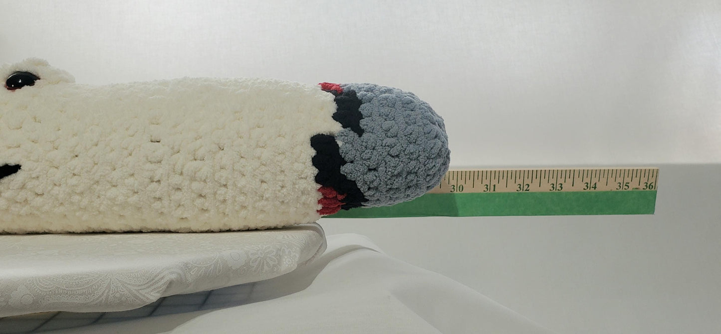 J7 - Crochet Joint / Doobie, made with 100% polyester soft blanket yarn, has safety eyes, approx. 22"x 4"