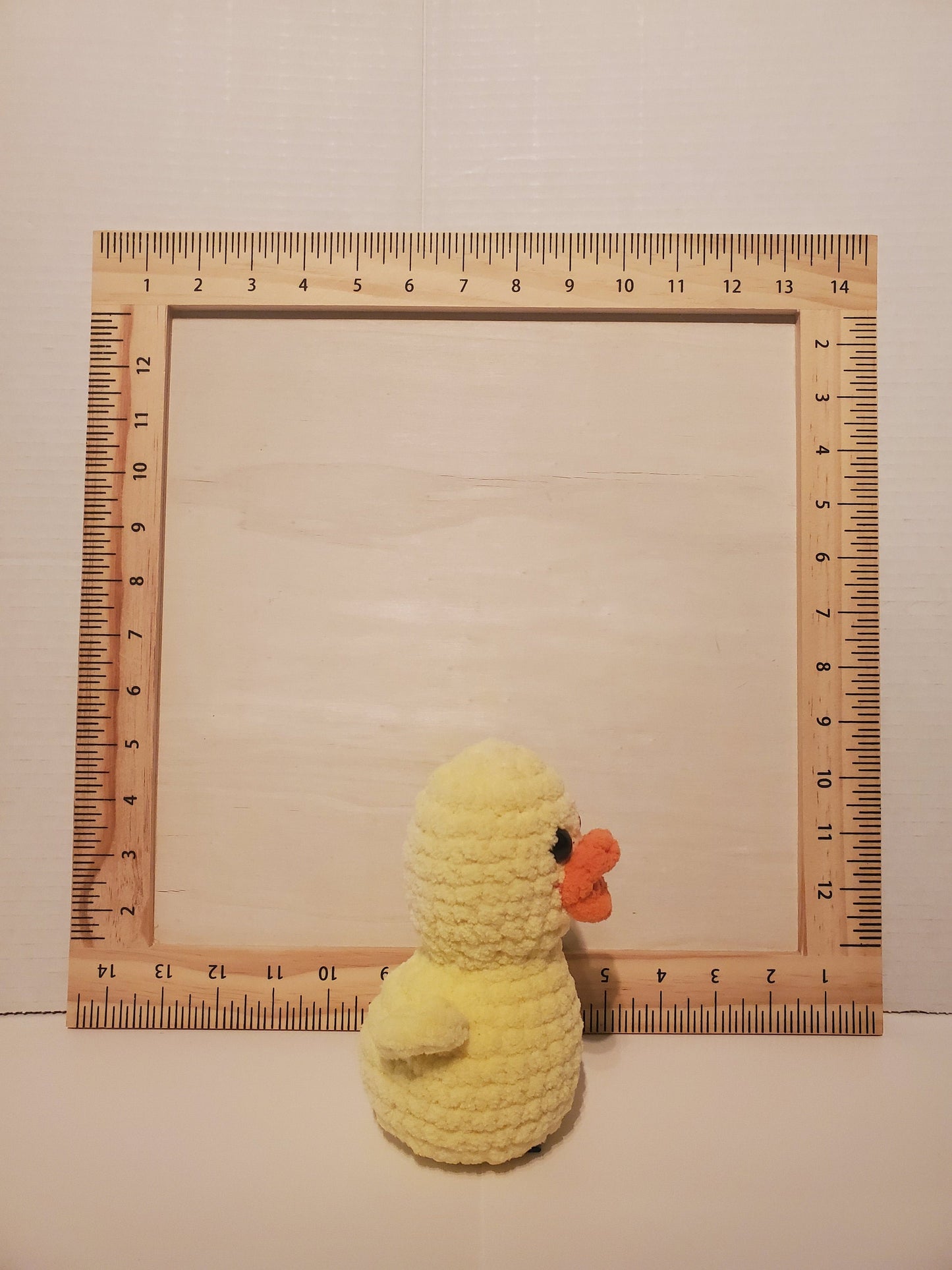 D9: Crochet stuffed animal chick /duck yellow, made with soft blanket yarn (100% Polyester) and safety eyes, approximately 5 in tall