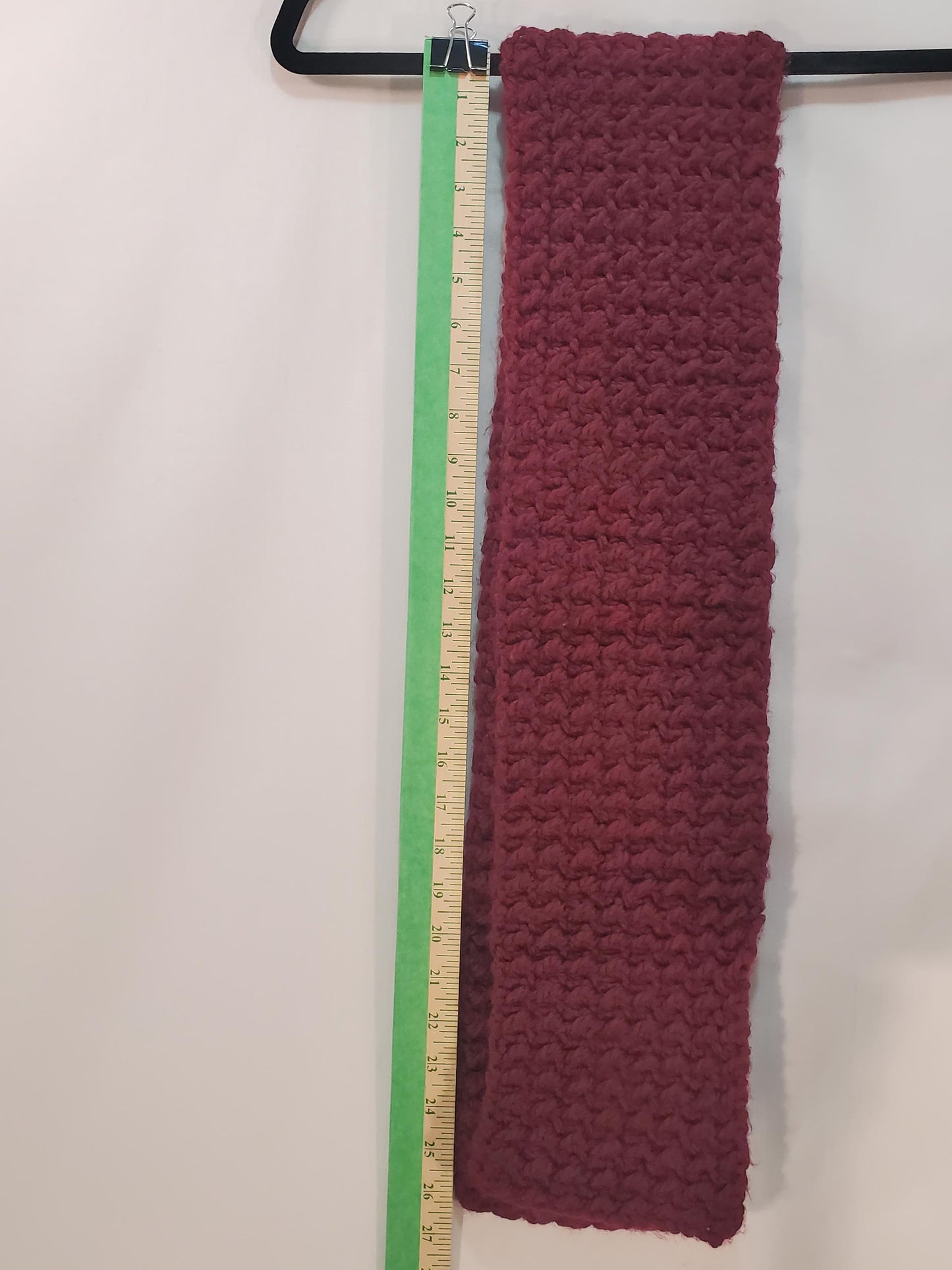 Item #87: Crochet Ear Warmer And Scarf Set, Maroon, Size Teen/Adult Small, 4' Long 6" Wide, Make With Chunky 100% Acrylic Yarn
