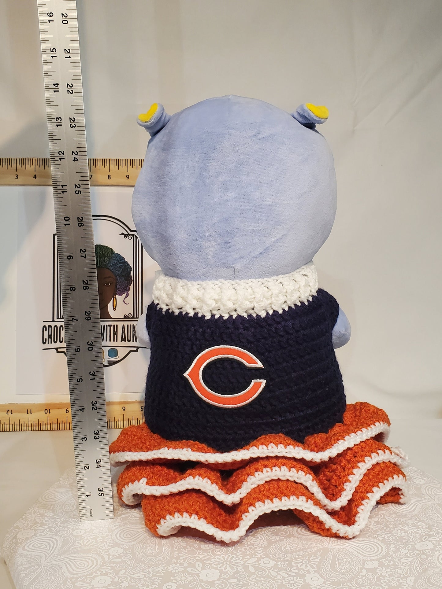 F2: Chicago Bears Inspired Small Dog Sweater with Ruffles