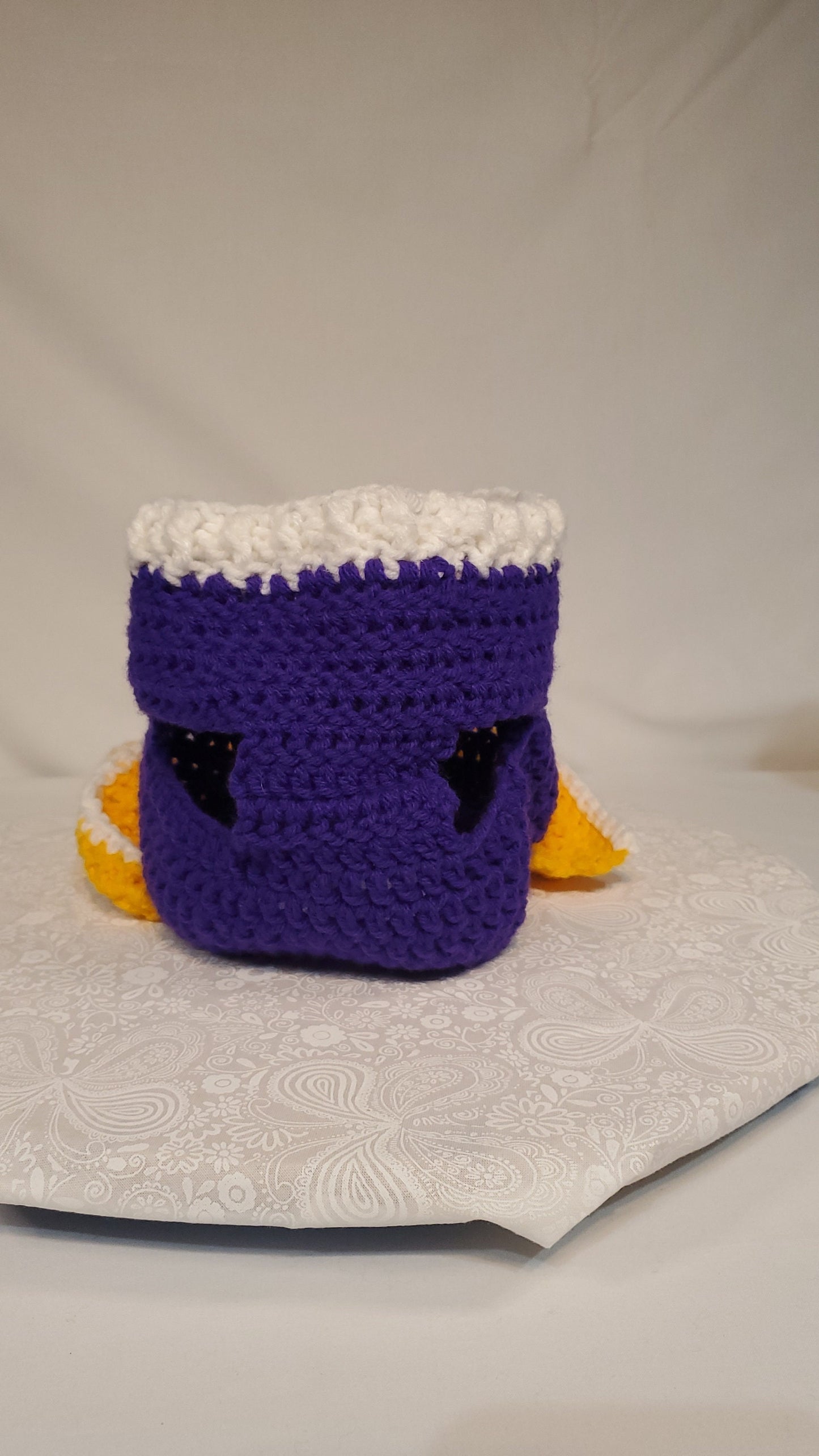 V19: MN Vikings Inspired Dog Dress with Ruffles for a medium sized dog