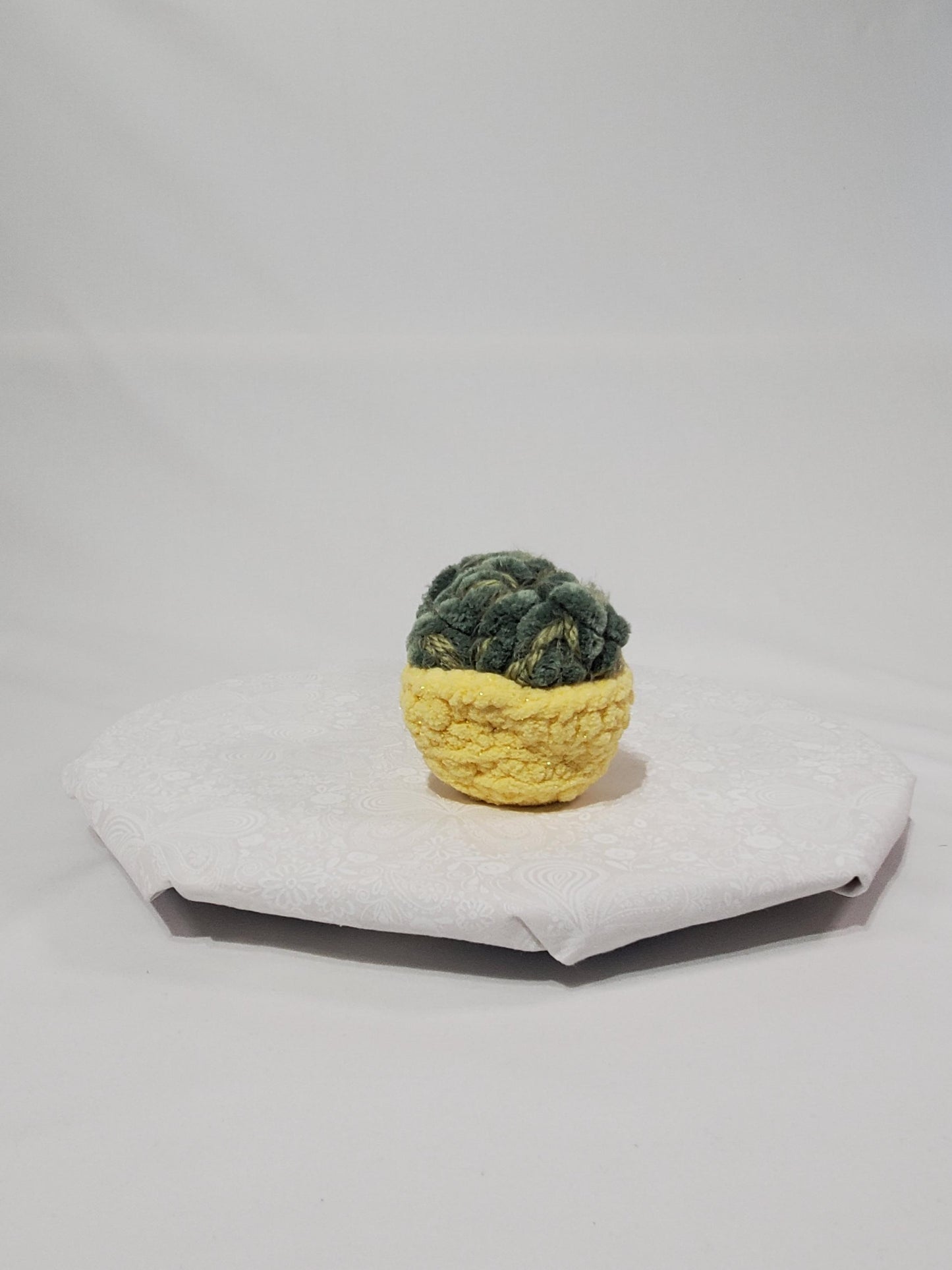 P1: Crochet Pipe, Yellow, made with soft 100% polyester yarn, approx. 14" long
