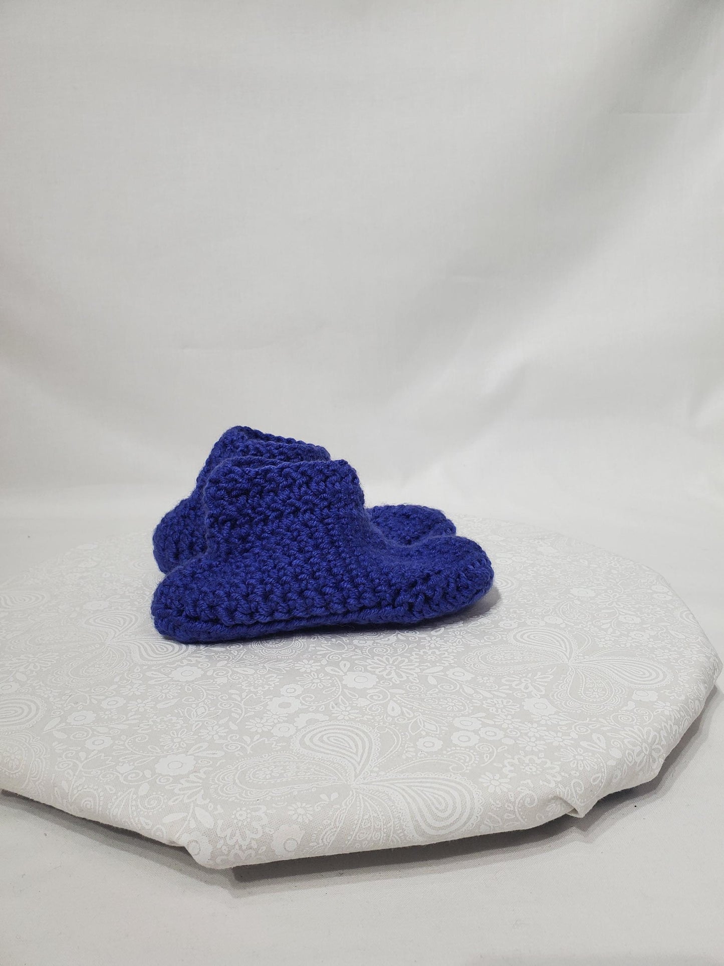 Item #16: Crochet Children's Bootie, Purple, Children's Size 1/2, Made With 100% Acrylic Yarn