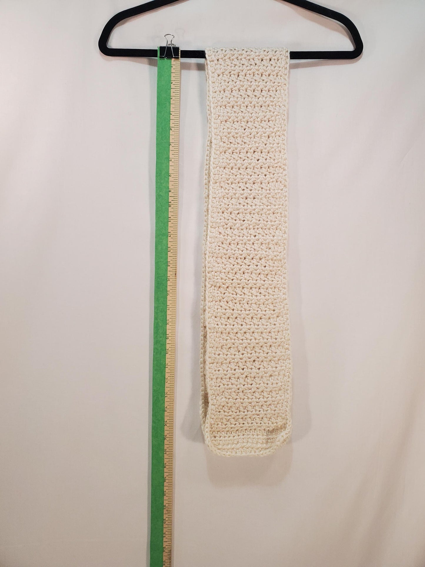 Item #95: Crochet And Scarf Set, Off White, Size Children (4y To 10y), 6' Long, 6" Wide, Made With Extra Soft 100% Acrylic Yarn