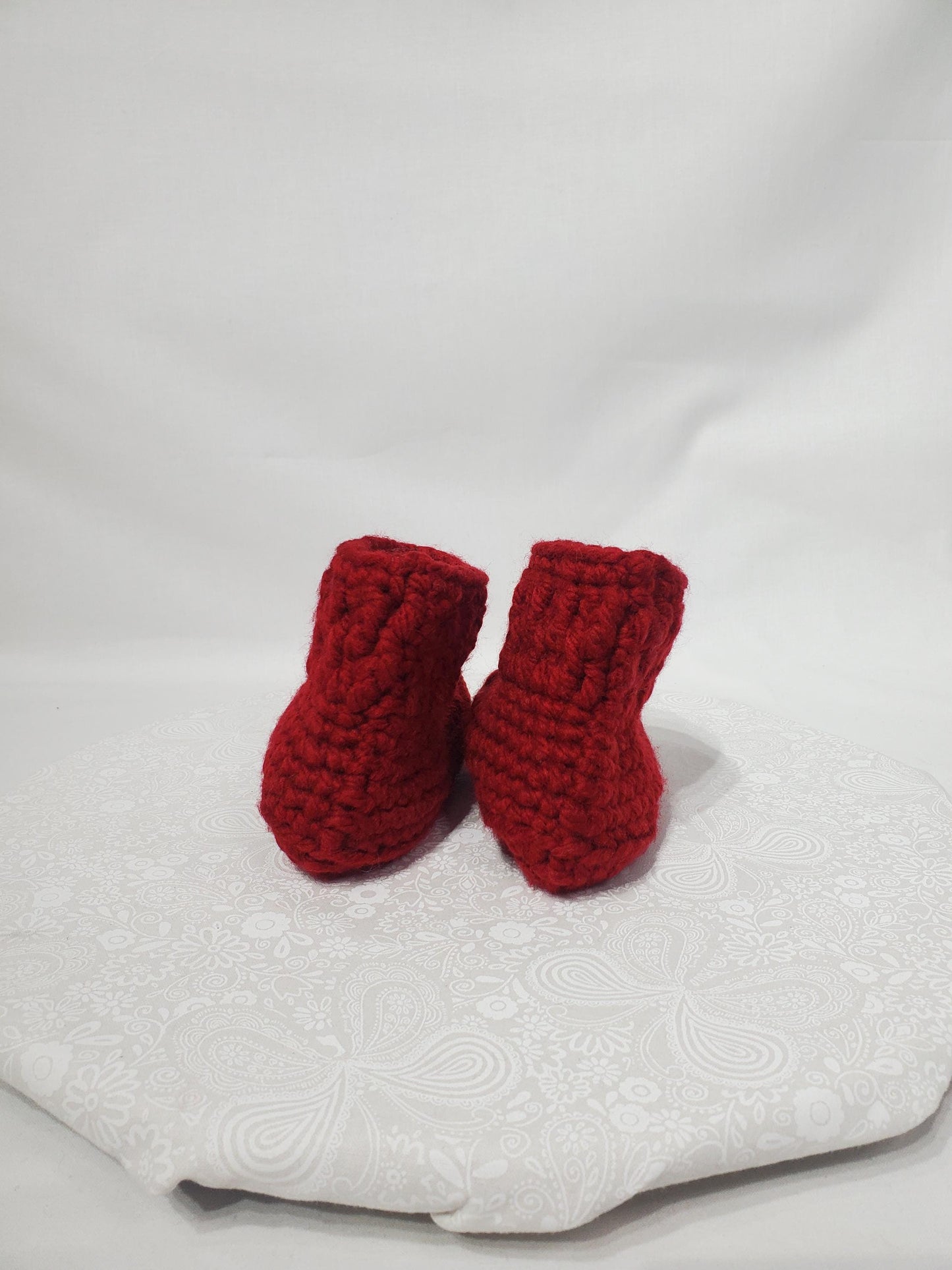 Item #18: Crochet Children's Bootie, Maroon, Children's Size 11/12, Made With 100% Acrylic Chunky Yarn