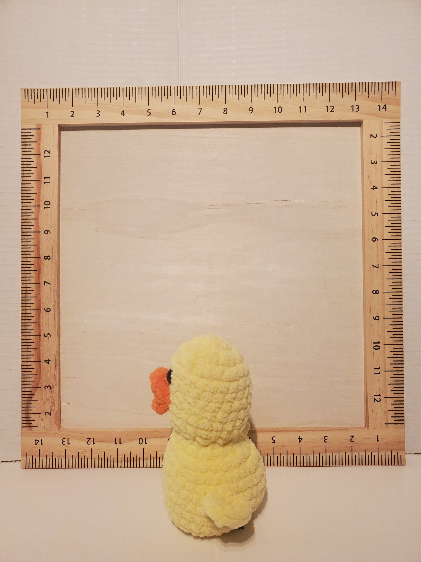 D9: Crochet stuffed animal chick /duck yellow, made with soft blanket yarn (100% Polyester) and safety eyes, approximately 5 in tall