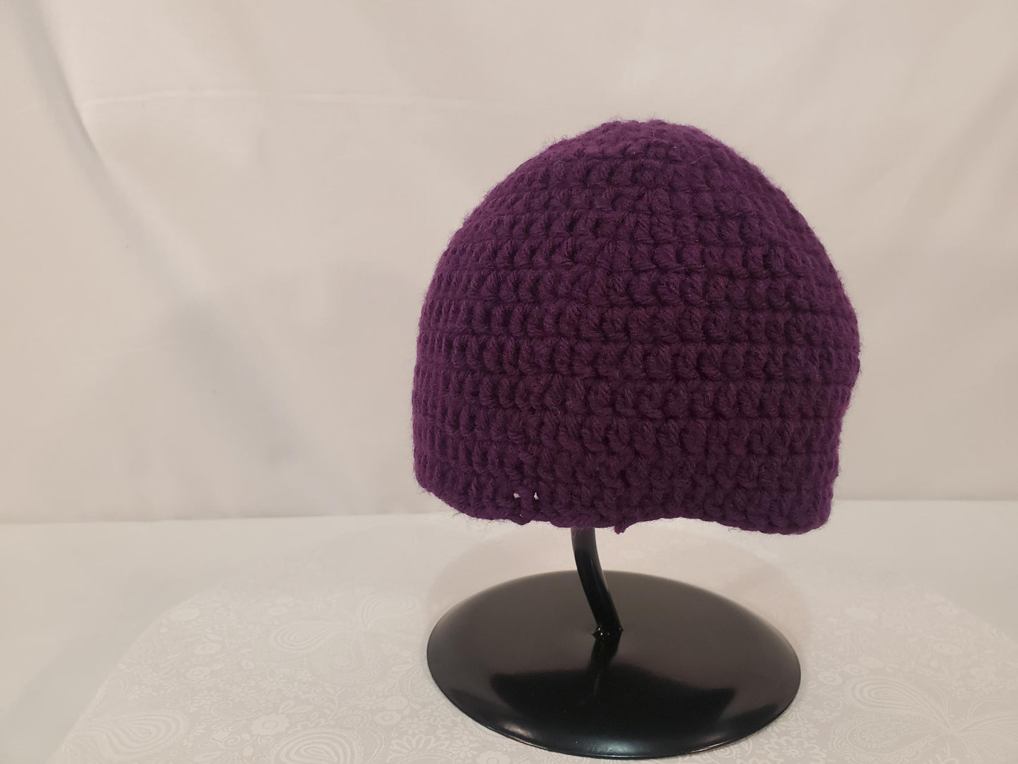 Item #96: Crochet Beanie, Purple, Toddler (1y To 3y), Made With 100 % Acrylic Yarn
