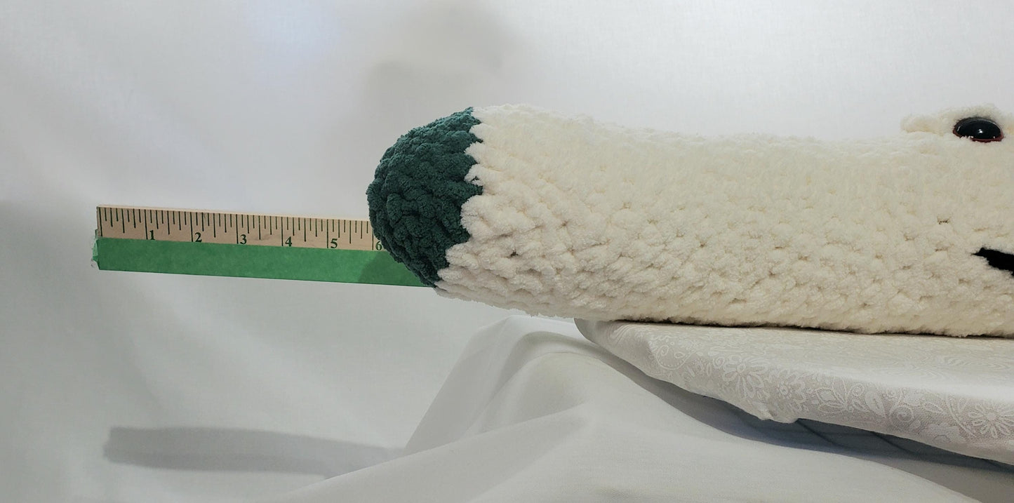 J7 - Crochet Joint / Doobie, made with 100% polyester soft blanket yarn, has safety eyes, approx. 22"x 4"