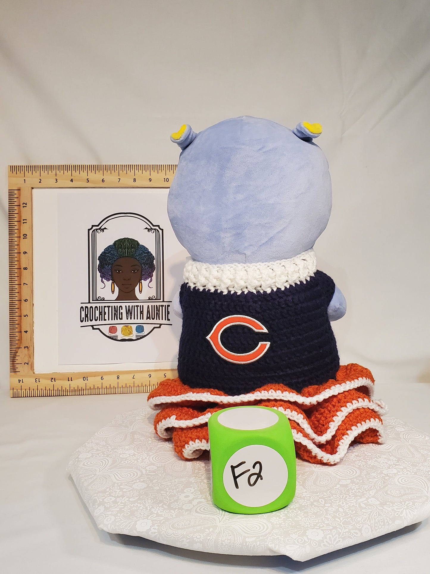 F2: Chicago Bears Inspired Small Dog Sweater with Ruffles