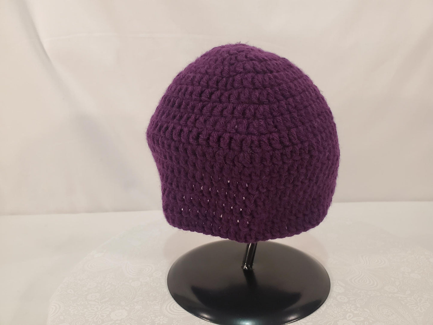Item #96: Crochet Beanie, Purple, Toddler (1y To 3y), Made With 100 % Acrylic Yarn