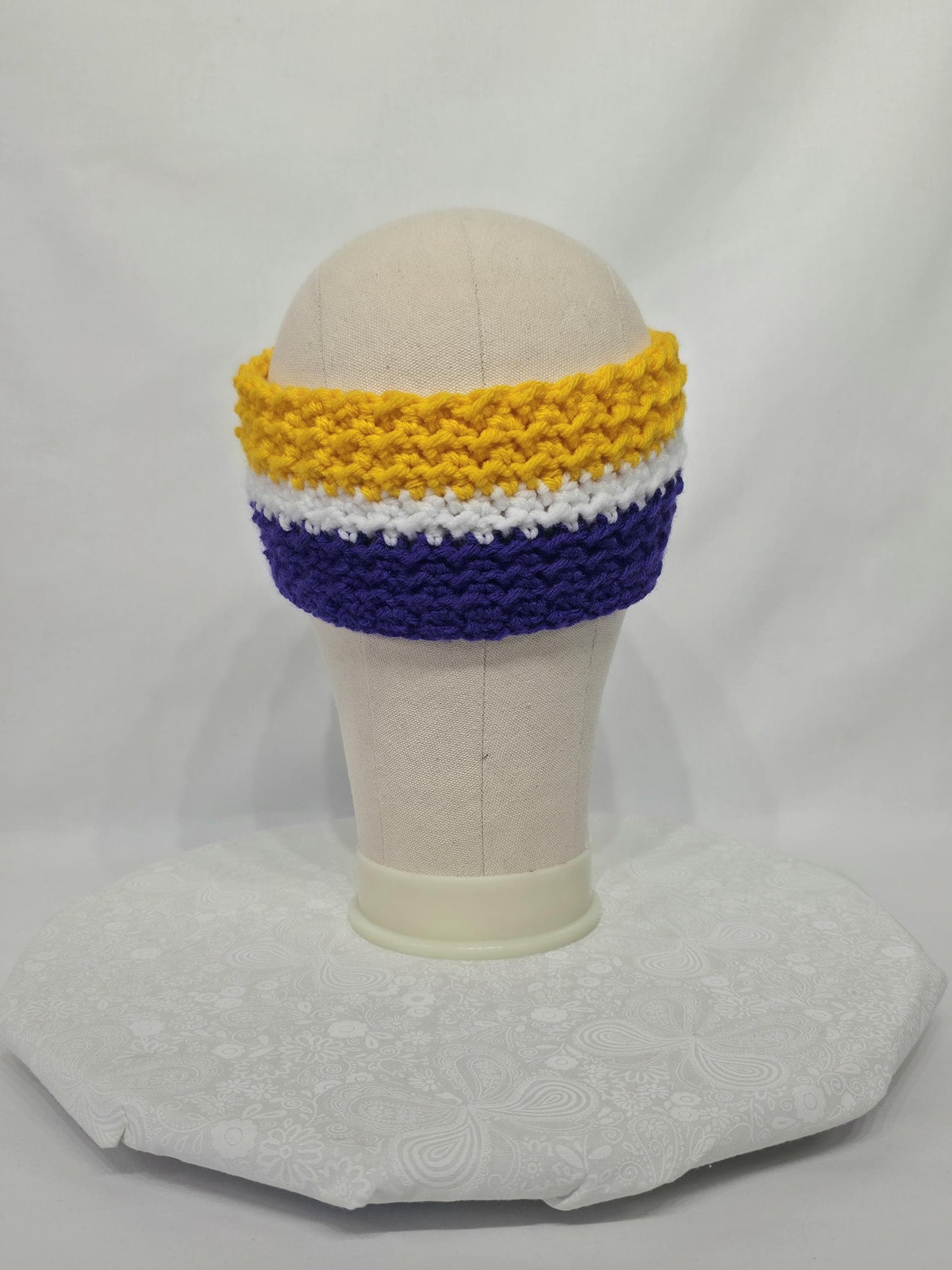 MN Vikings Inspired Crocheted Ear Warmer - Adult M/L