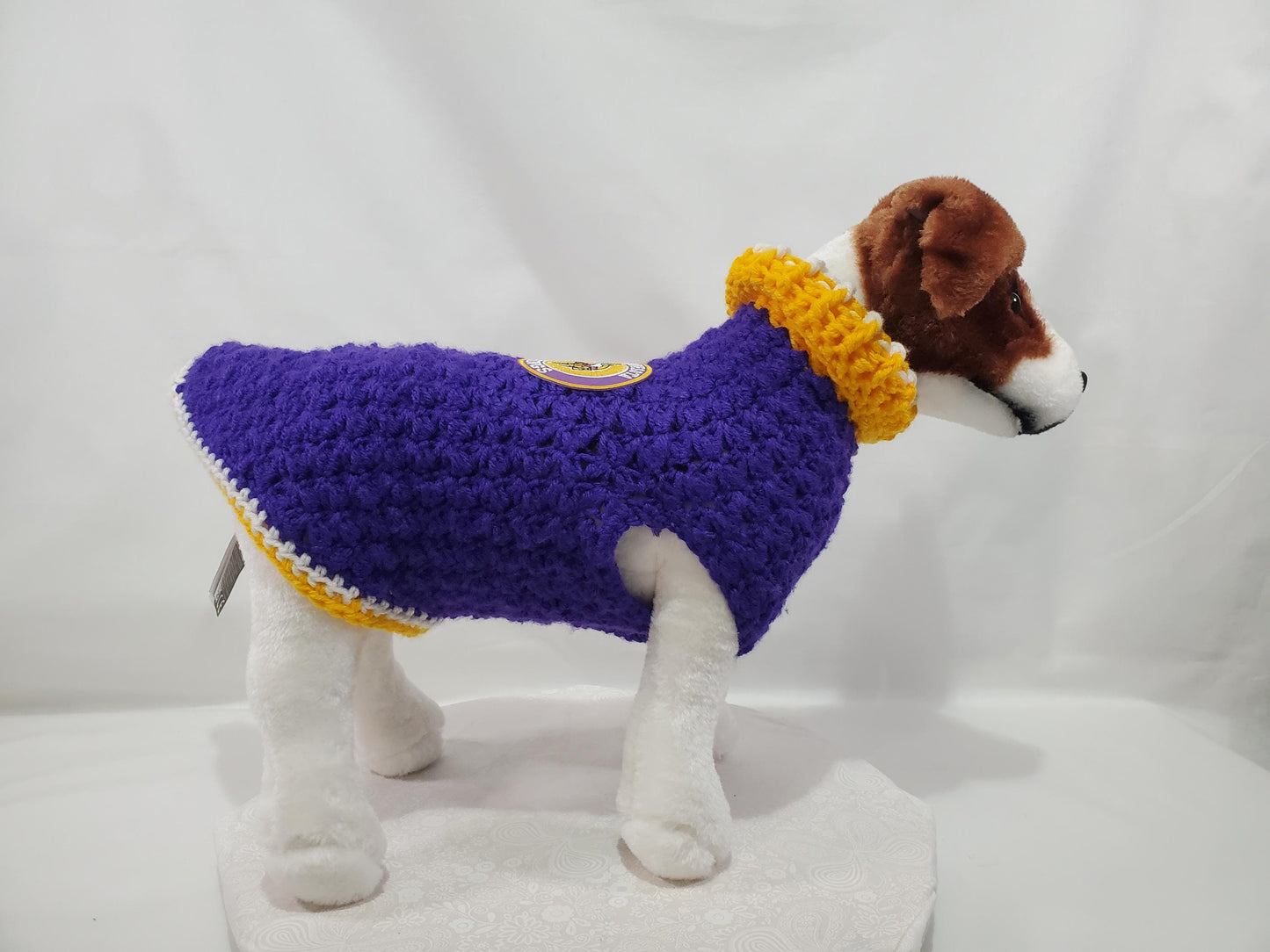 MN Vikings Inspired Dog Sweater for a small dog