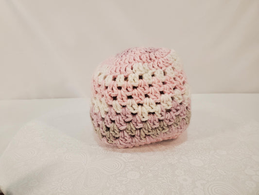 Item #93: Crochet Hat, Pink, Size 3 To 6 Months, Made With 100% Acrylic Yarn