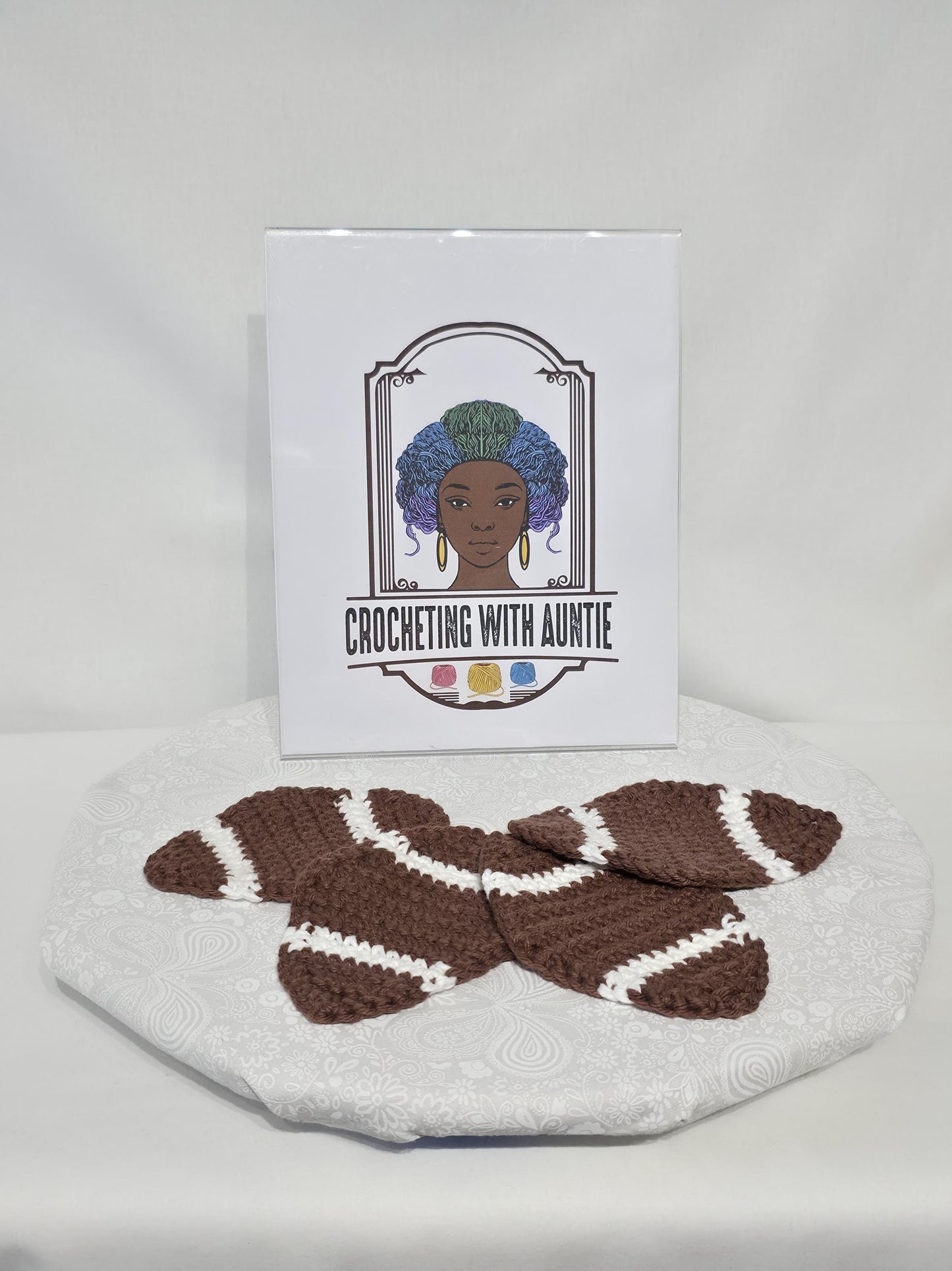 Crochet Football Shaped Coasters