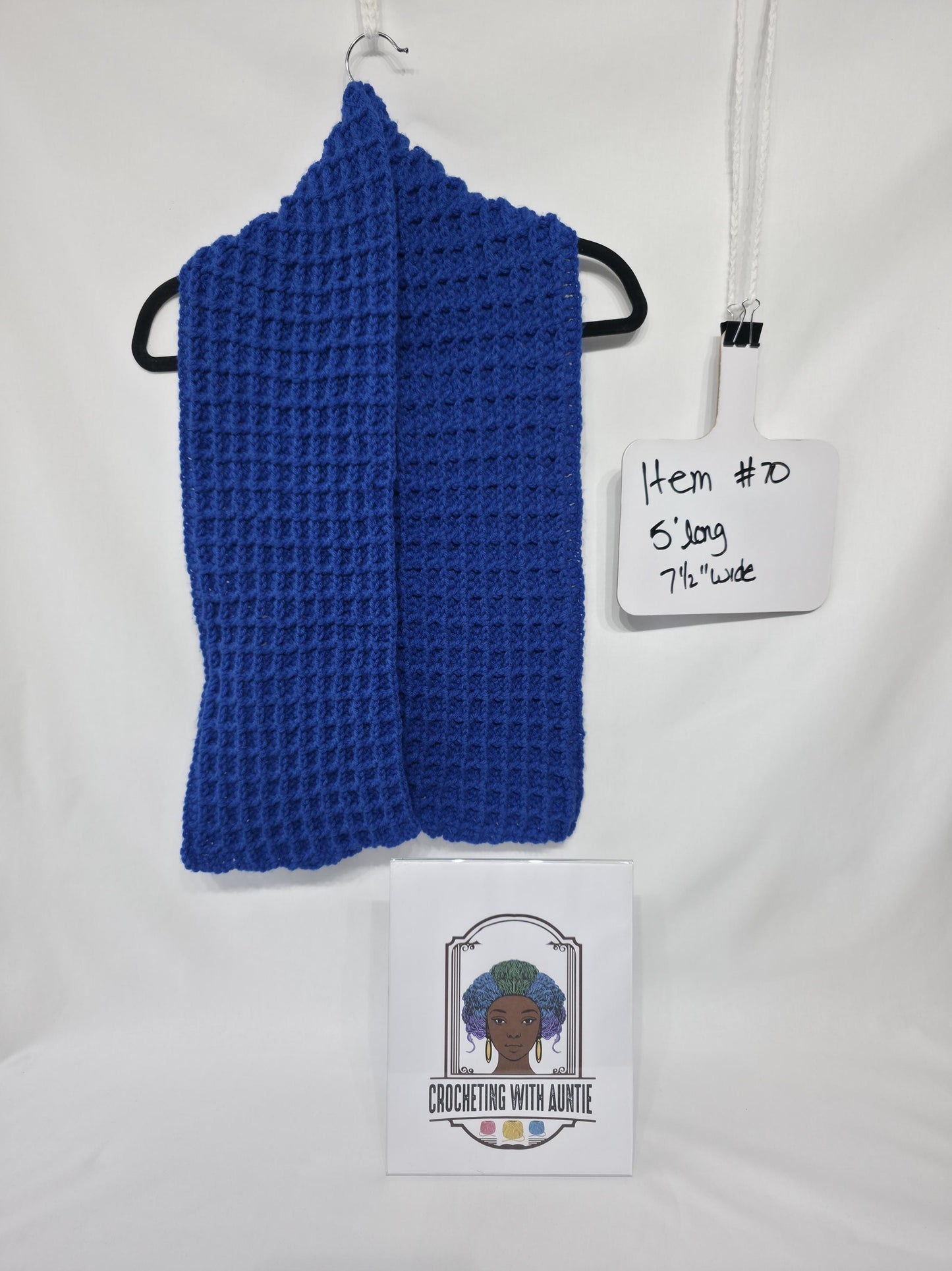 Crochet Scarf, Blue