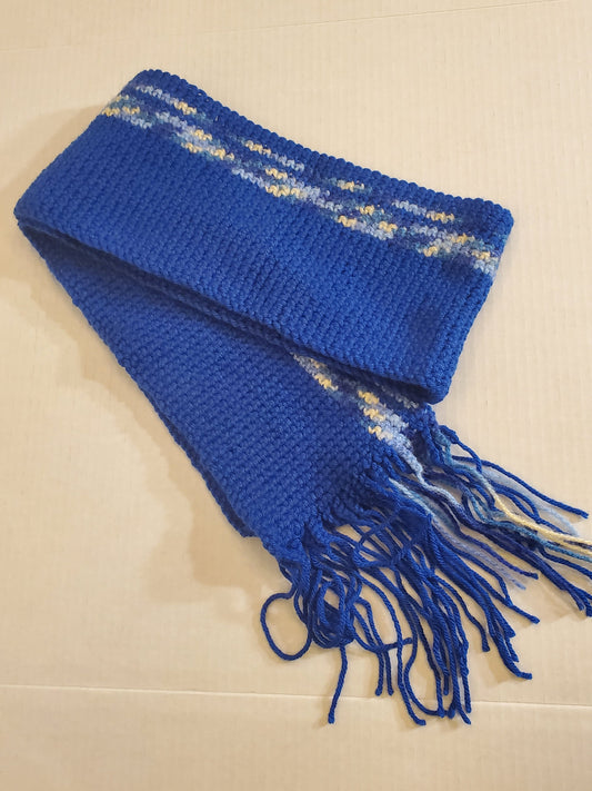 Crochet Scarf, Blue