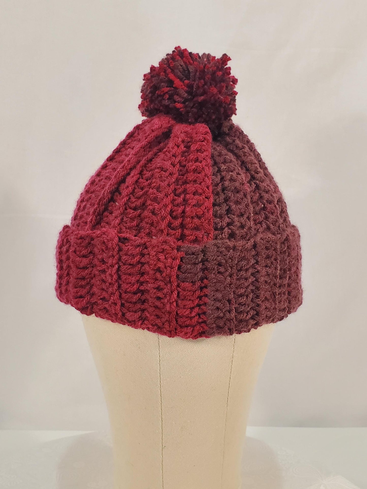 Crochet Hat and Scarf Set, Red Ombre
