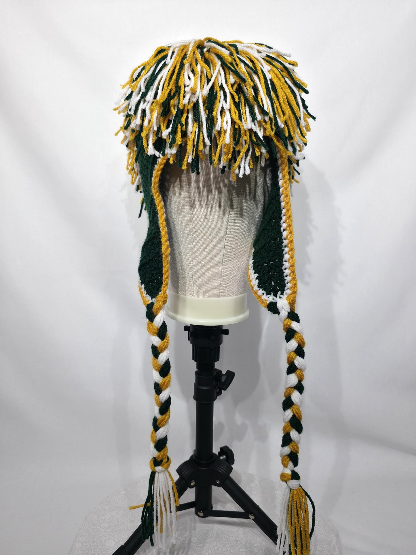 Green Bay Packers Inspired Crochet Mohawk Hat, Adult Med / Large