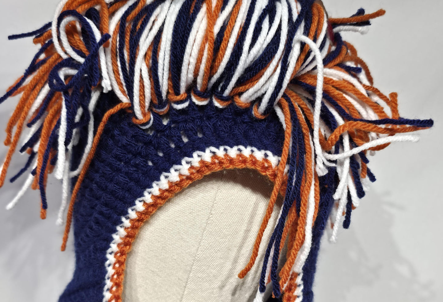 Chicago Bears Inspired Crochet Mohawk Hat, Adult L/XL