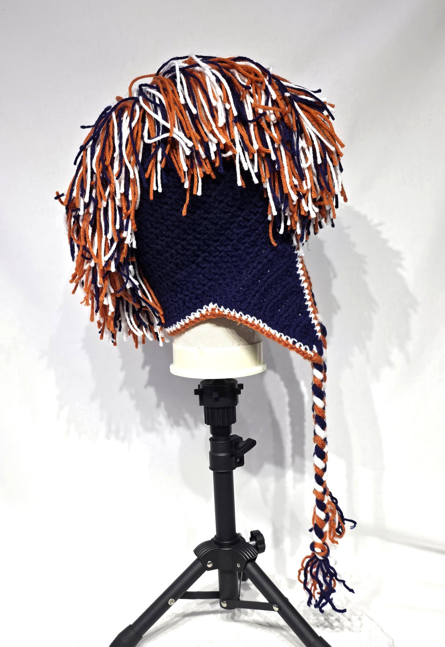 Chicago Bears Inspired Crochet Mohawk Hat, Adult L/XL