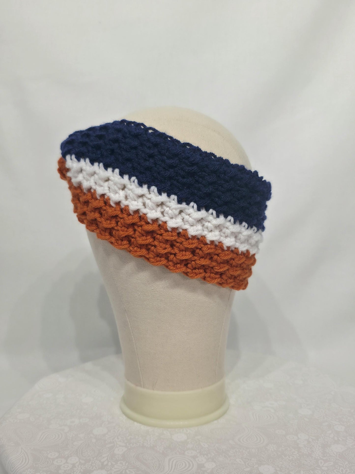 Chicago Bears Inspired Crocheted Ear Warmer - Adult M/L