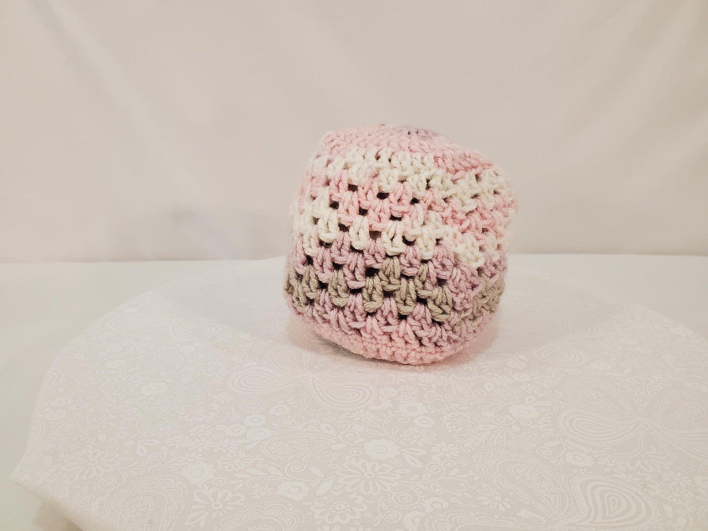 Item #93: Crochet Hat, Pink, Size 3 To 6 Months, Made With 100% Acrylic Yarn