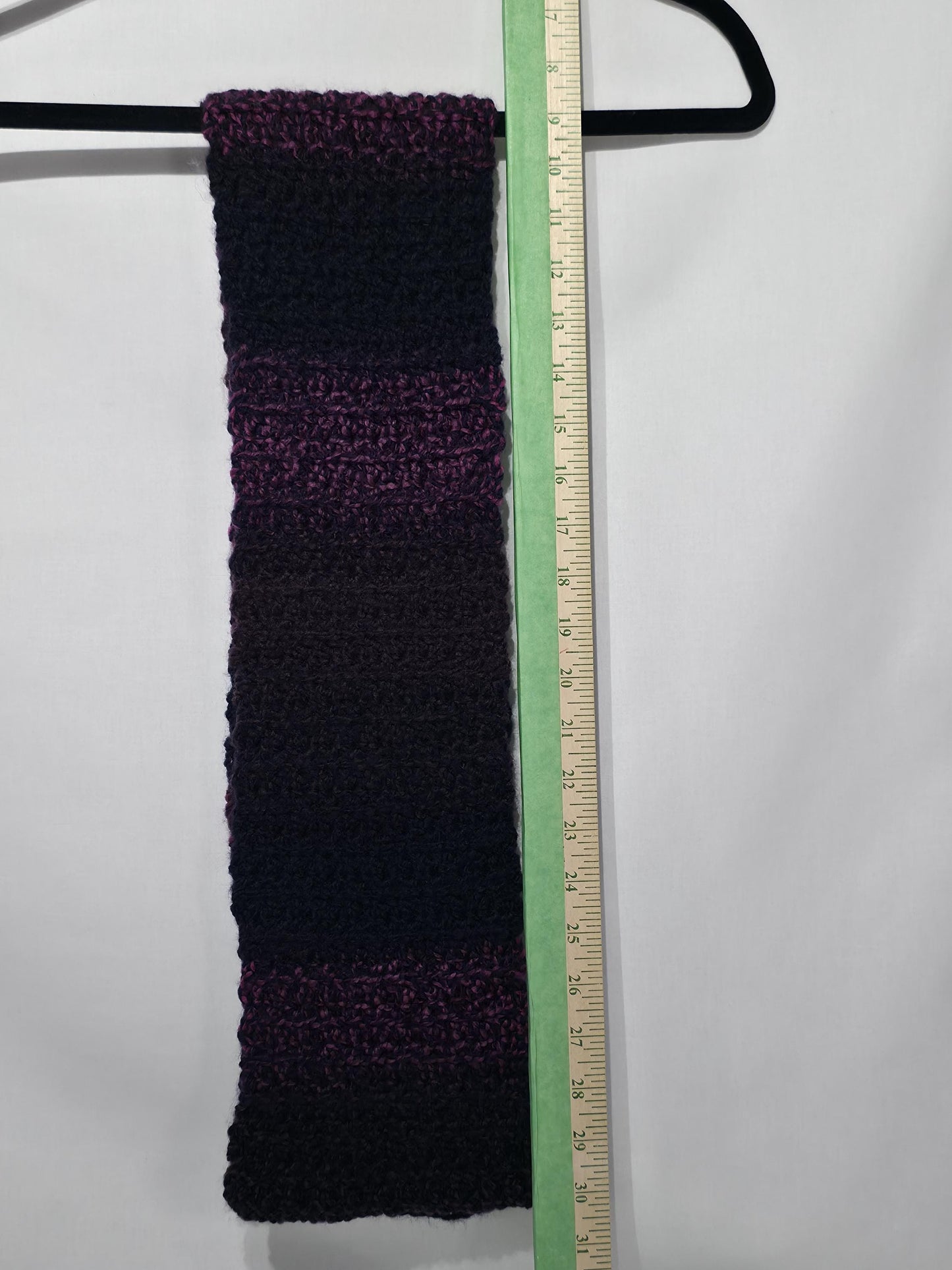 Crochet Hat and Scarf Set, Purple to Black Ombre