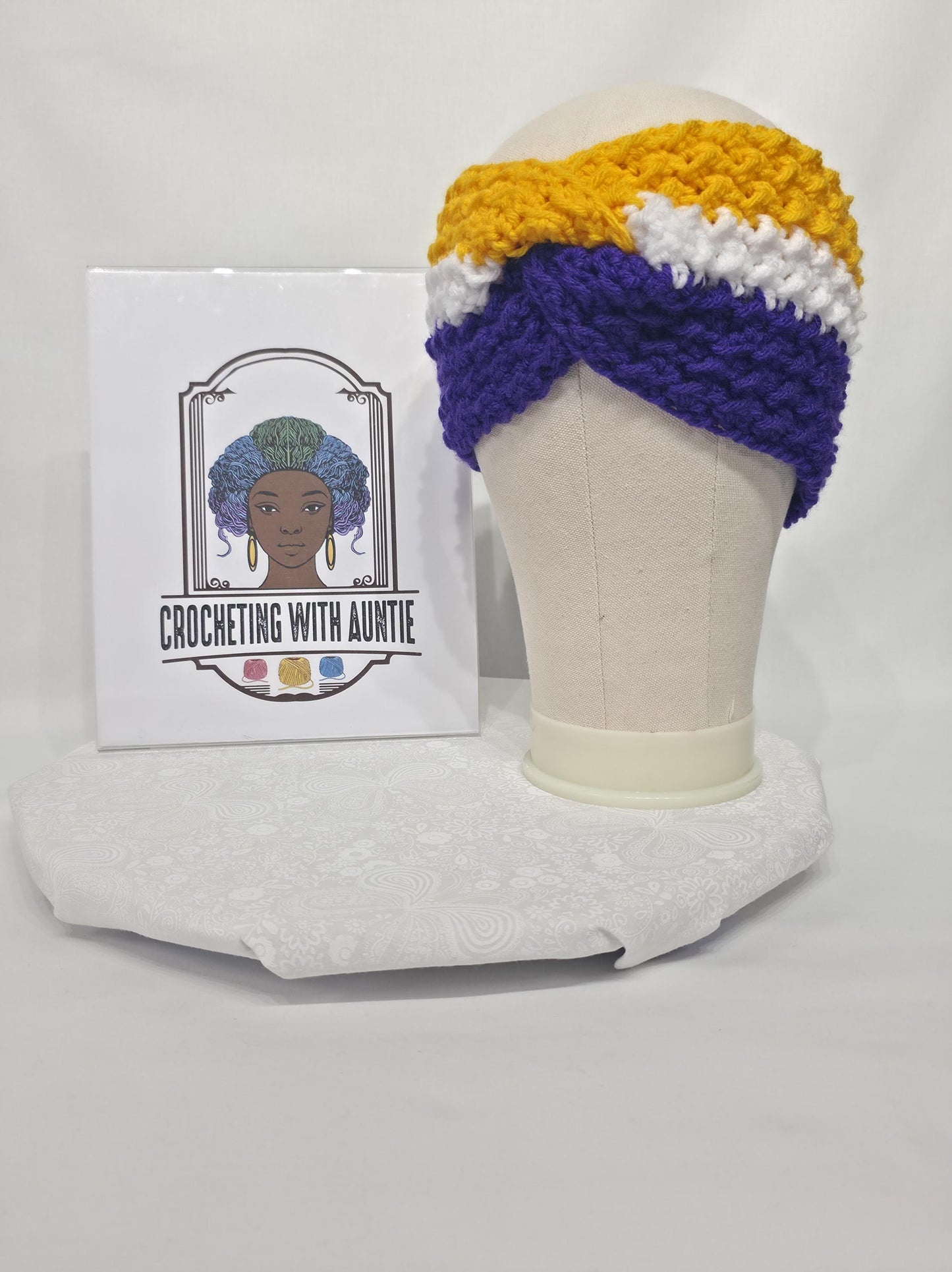 MN Vikings Inspired Crocheted Ear Warmer - Adult S/M