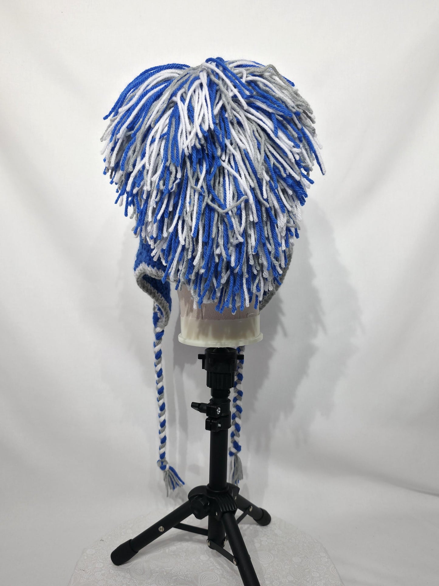 Detroit Lions Inspired Crochet Mohawk Hat, Adult L/XL