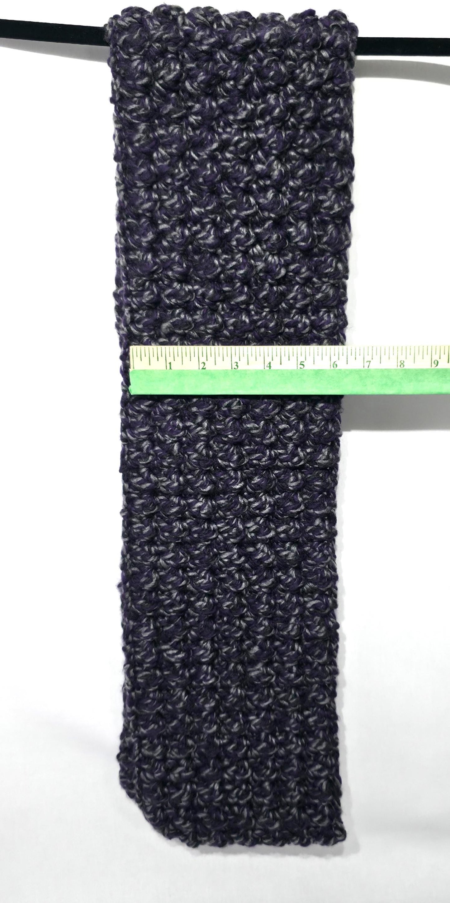 Crochet Ear Warmer and Scarf, Purple And Gray